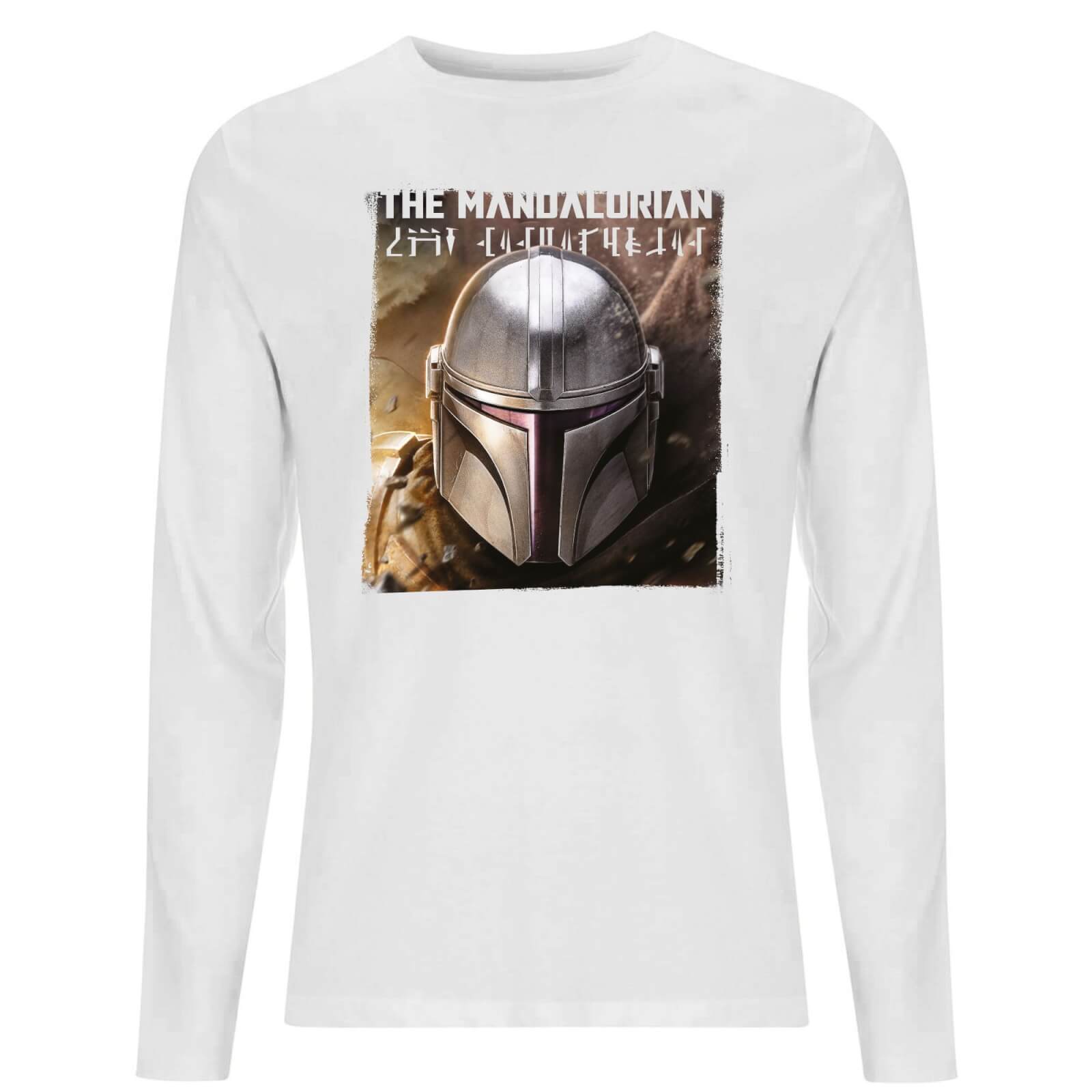 Star Wars The Mandalorian Focus Men's Long Sleeve T-Shirt - White - XS