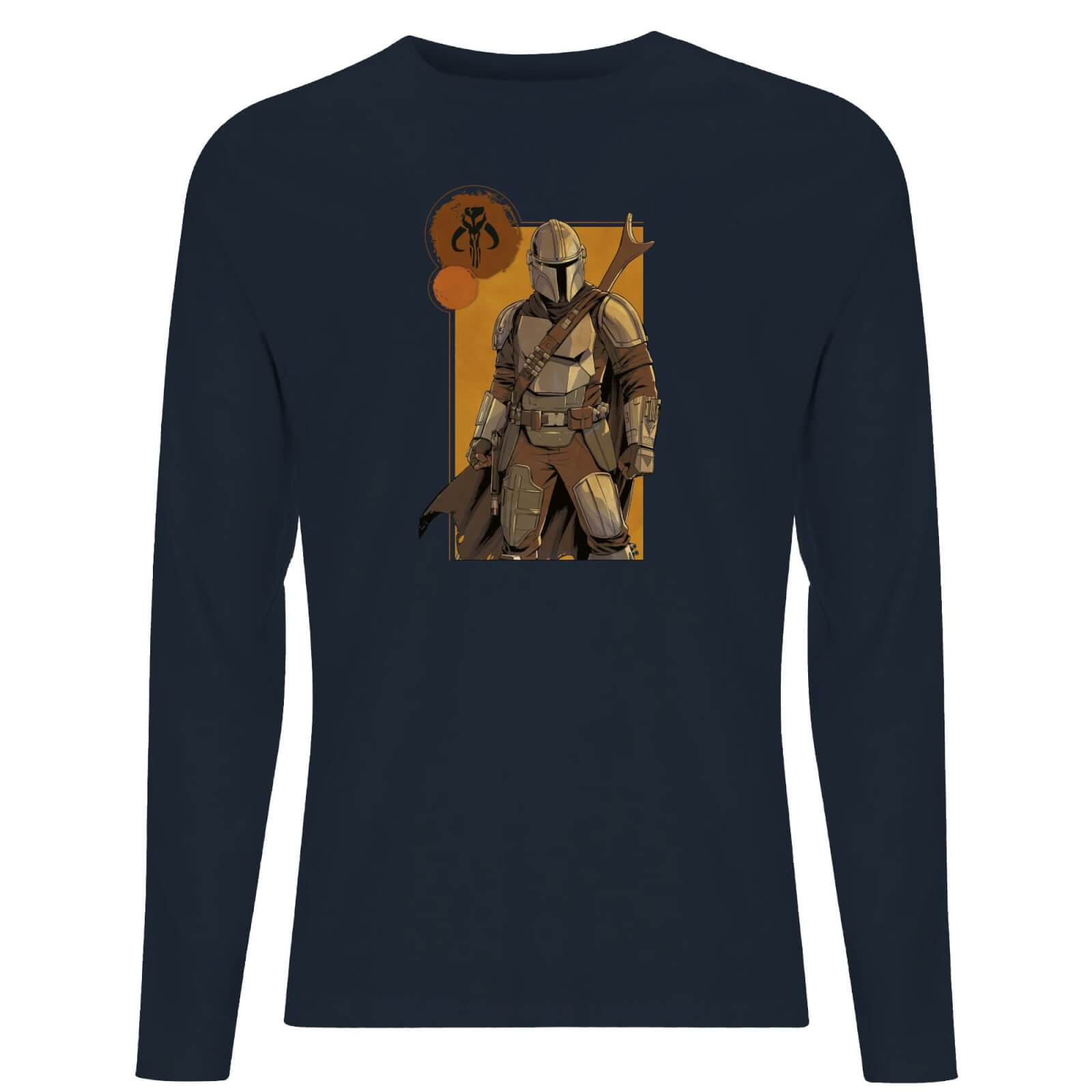 Star Wars The Mandalorian Composition Men's Long Sleeve T-Shirt - Navy - XXL