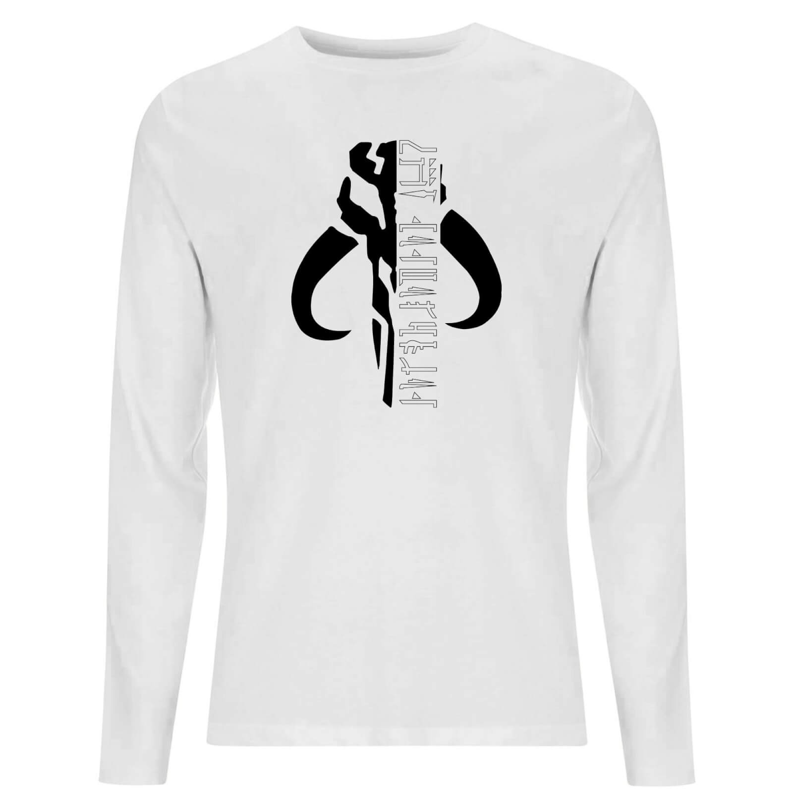 Star Wars The Mandalorian Mando Badge Men's Long Sleeve T-Shirt - White - XL