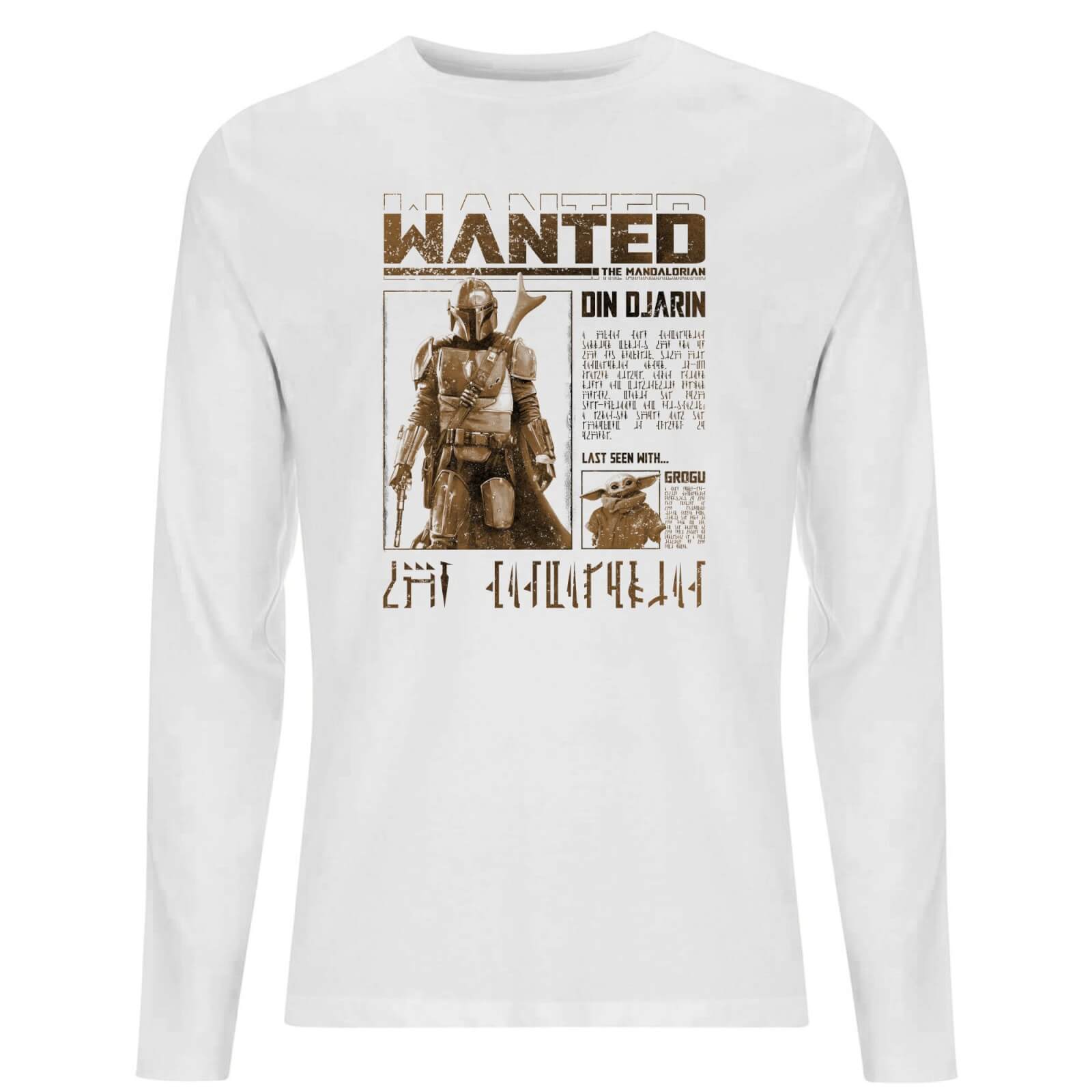 

Star Wars The Mandalorian Wanted Men's Long Sleeve T-Shirt - White - L