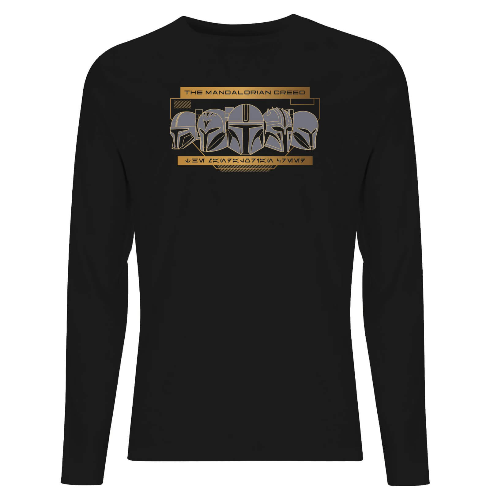 Star Wars The Mandalorian Creed Men's Long Sleeve T-Shirt - Black - M