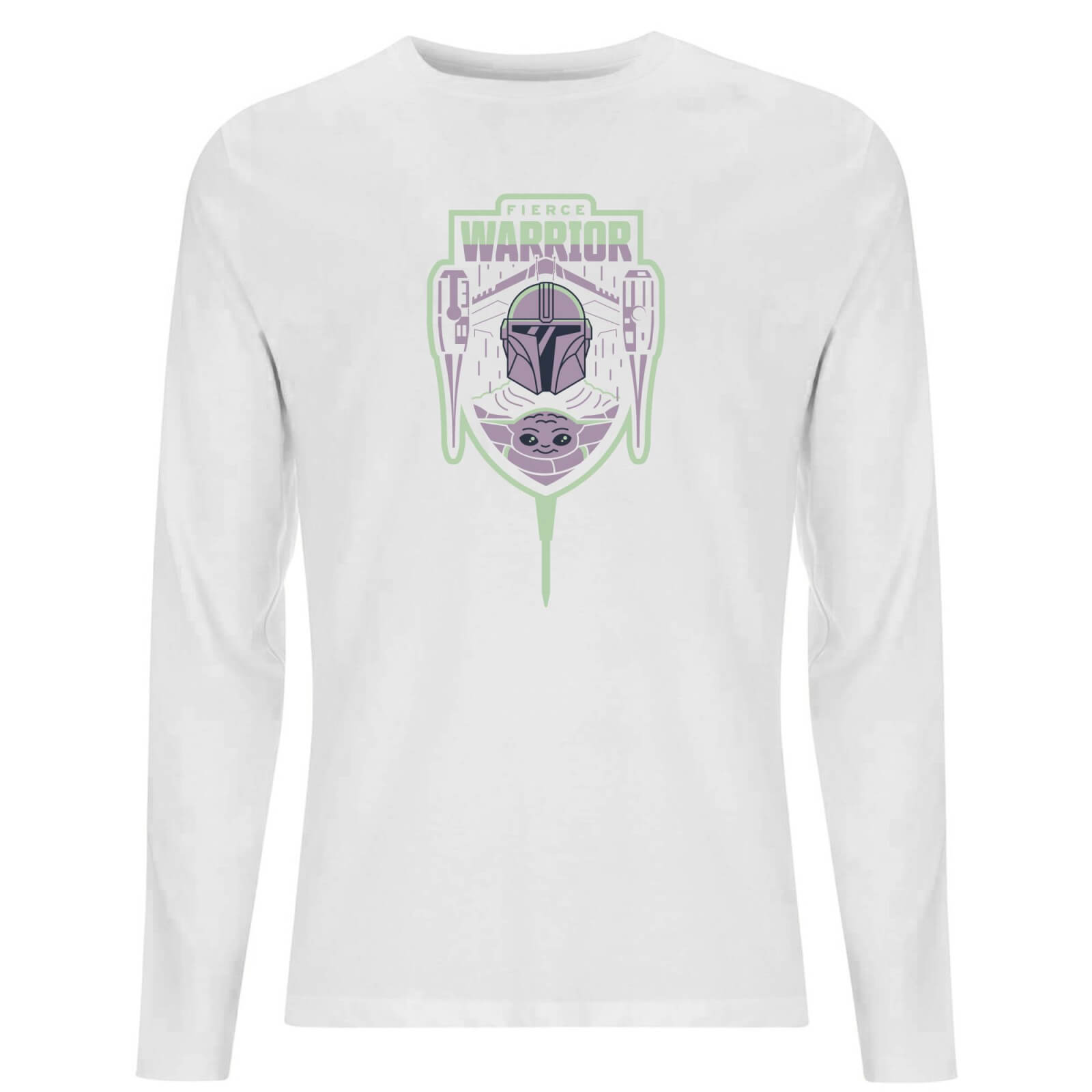 

Star Wars The Mandalorian Fierce Warrior Men's Long Sleeve T-Shirt - White - XL