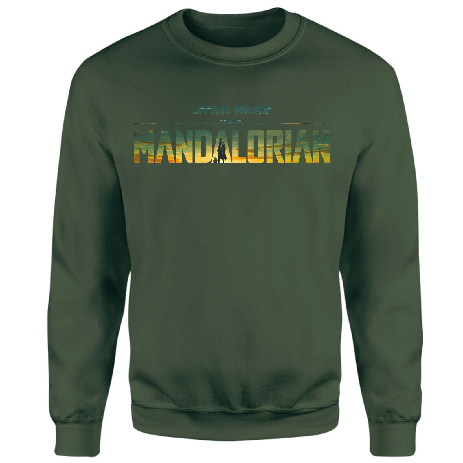 Star Wars The Mandalorian Sunset Logo Sweatshirt - Green - L