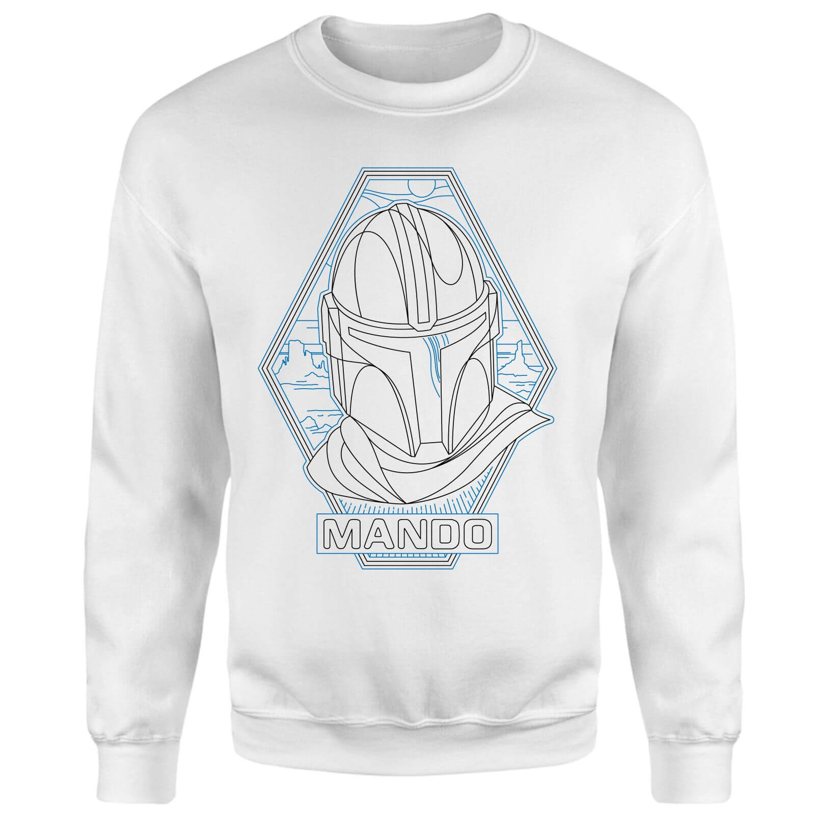 

Star Wars The Mandalorian Mando Line Art Badge Sweatshirt - White - XL
