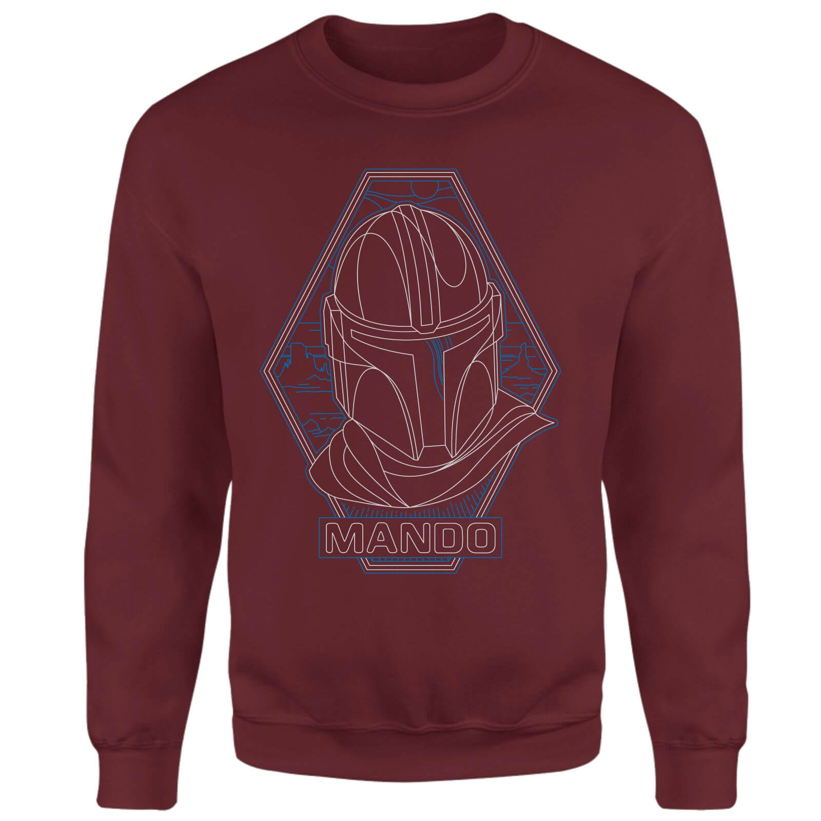 

Star Wars The Mandalorian Mando Line Art Badge Sweatshirt - Burgundy - S