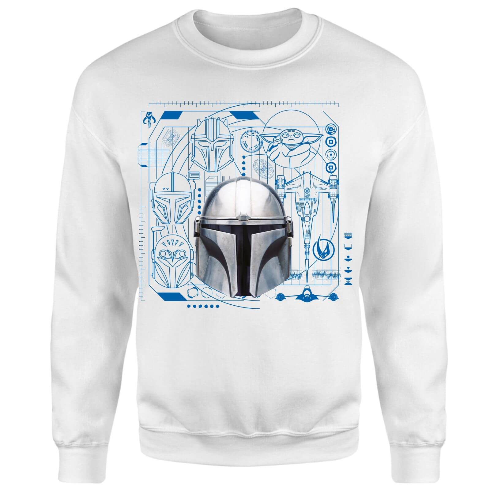 Star Wars The Mandalorian Schematics Sweatshirt - White - XS