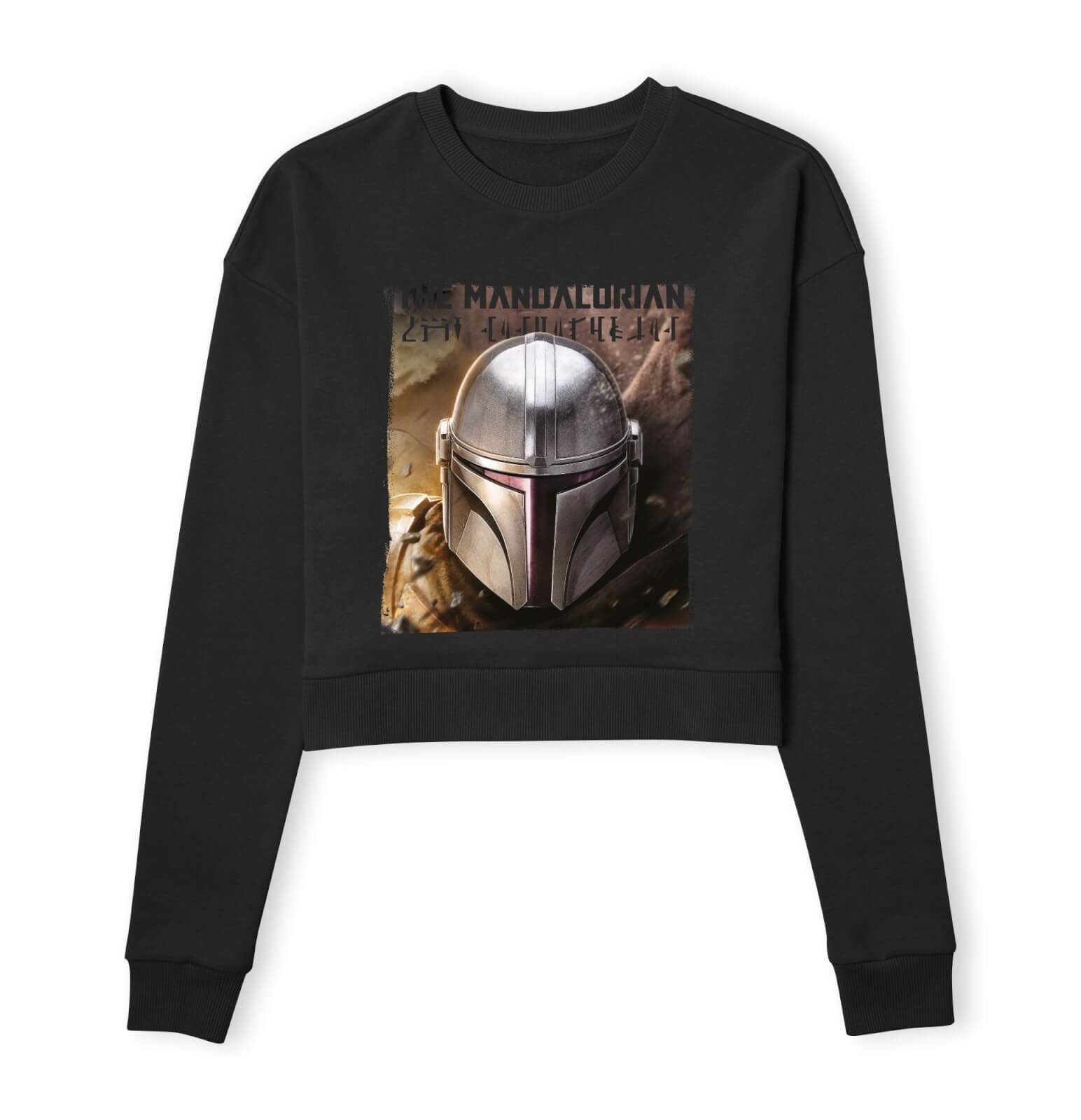 Star Wars The Mandalorian Focus Women's Cropped Sweatshirt - Black - L