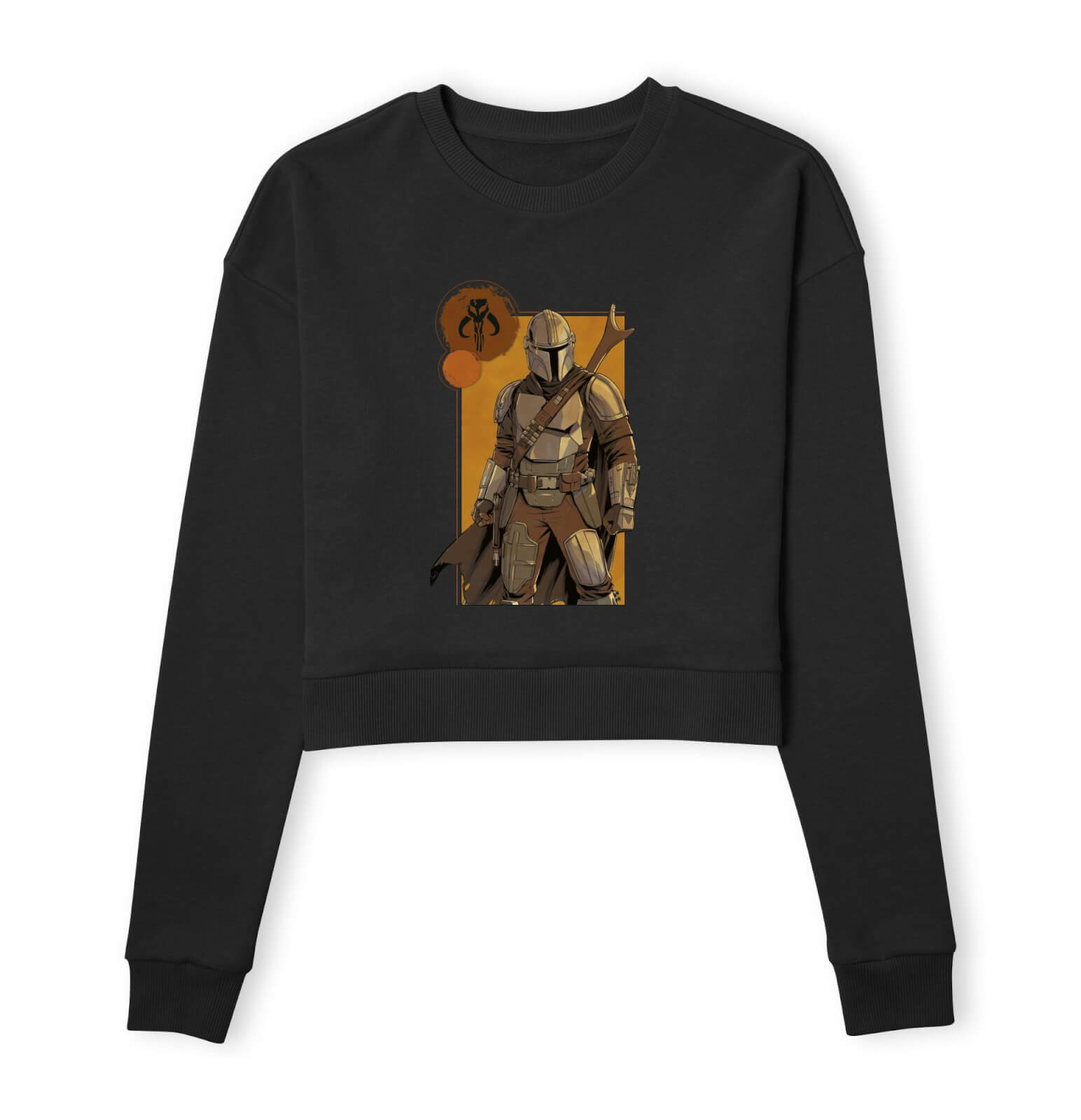 

Star Wars The Mandalorian Composition Women's Cropped Sweatshirt - Black - XS