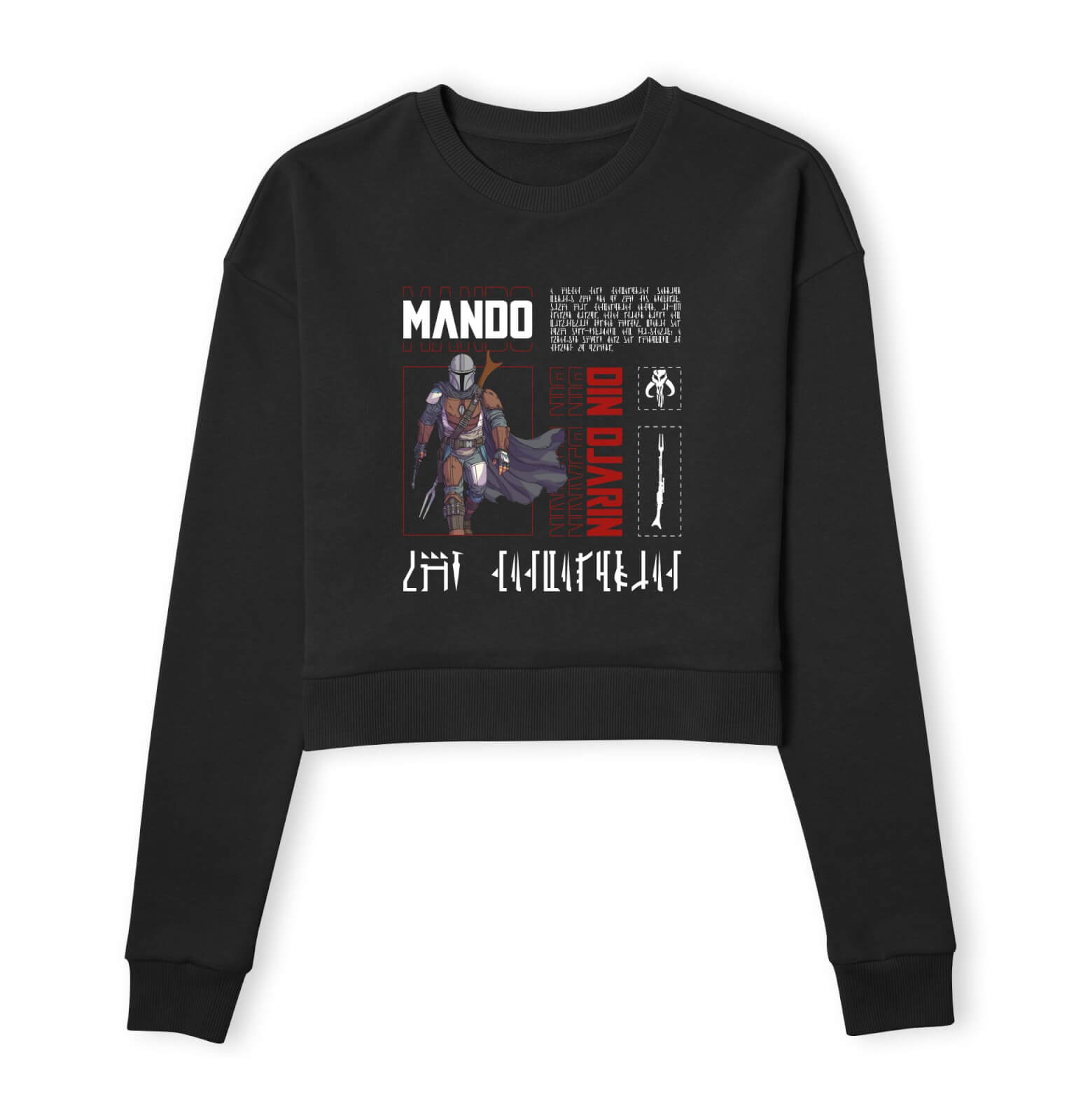 

Star Wars The Mandalorian Biography Women's Cropped Sweatshirt - Black - XL