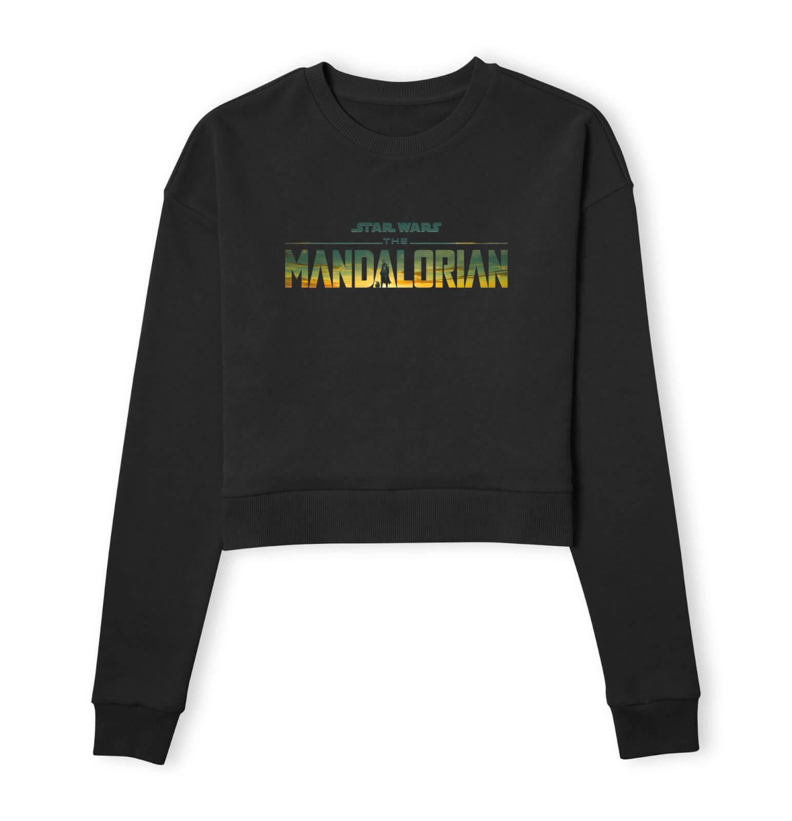 

Star Wars The Mandalorian Sunset Logo Women's Cropped Sweatshirt - Black - M