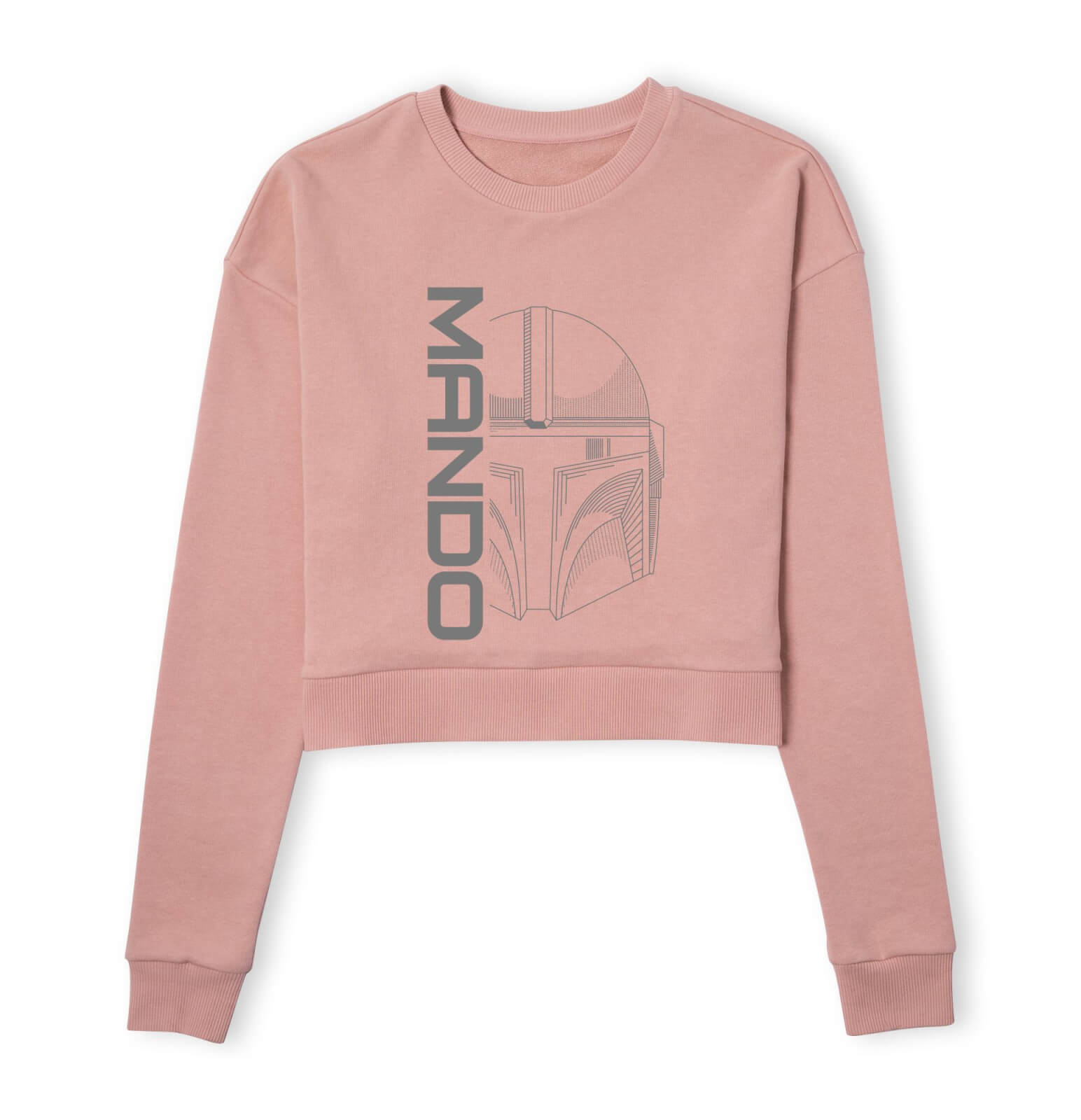 Star Wars The Mandalorian Mando Women's Cropped Sweatshirt - Dusty Pink - S