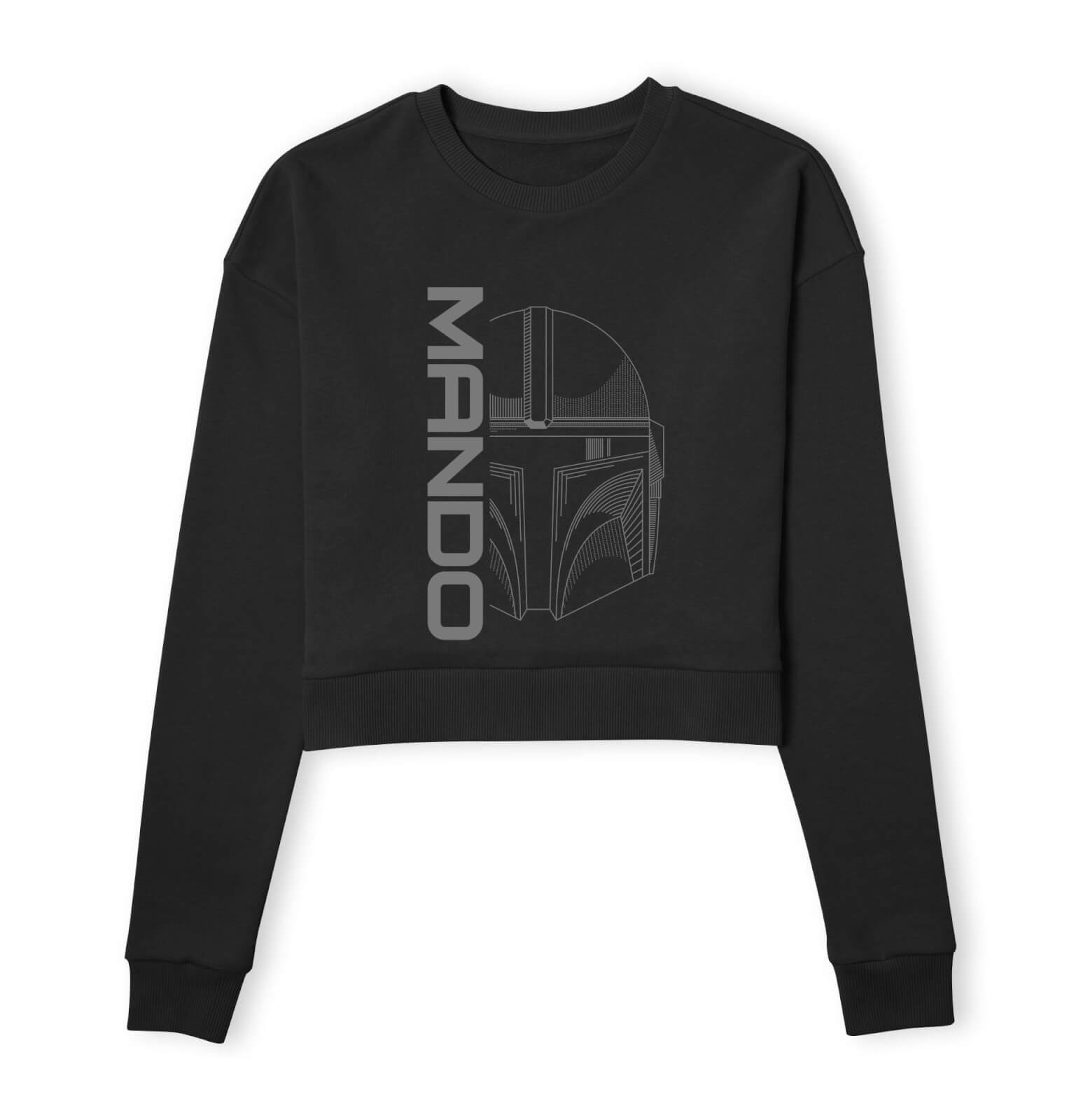 Star Wars The Mandalorian Mando Women's Cropped Sweatshirt - Black - L