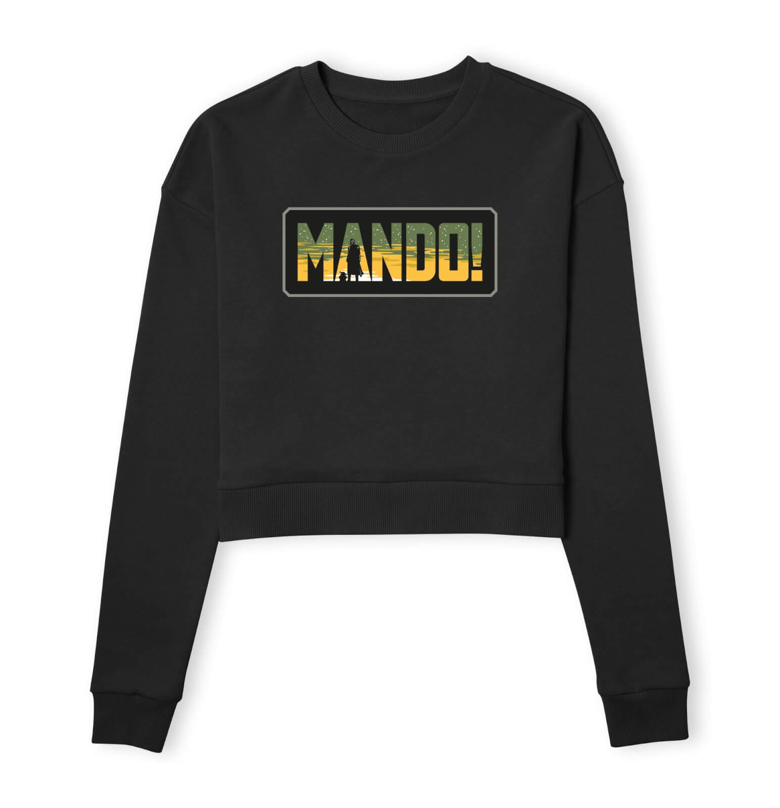 

Star Wars The Mandalorian Mando! Women's Cropped Sweatshirt - Black - L