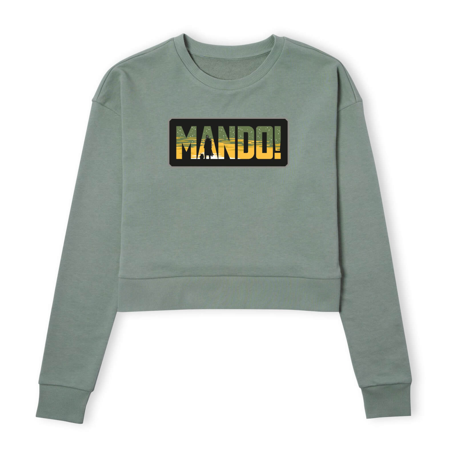 

Star Wars The Mandalorian Mando! Women's Cropped Sweatshirt - Khaki - XS