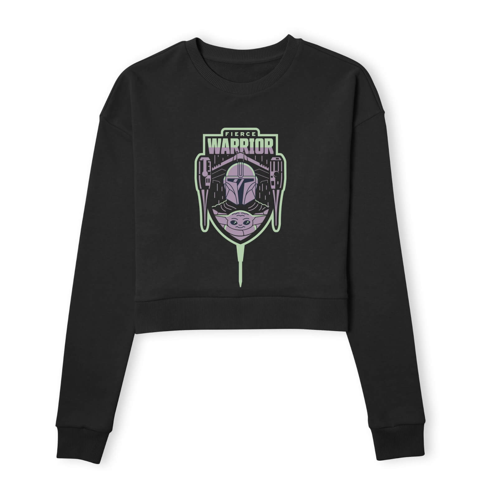 

Star Wars The Mandalorian Fierce Warrior Women's Cropped Sweatshirt - Black - L