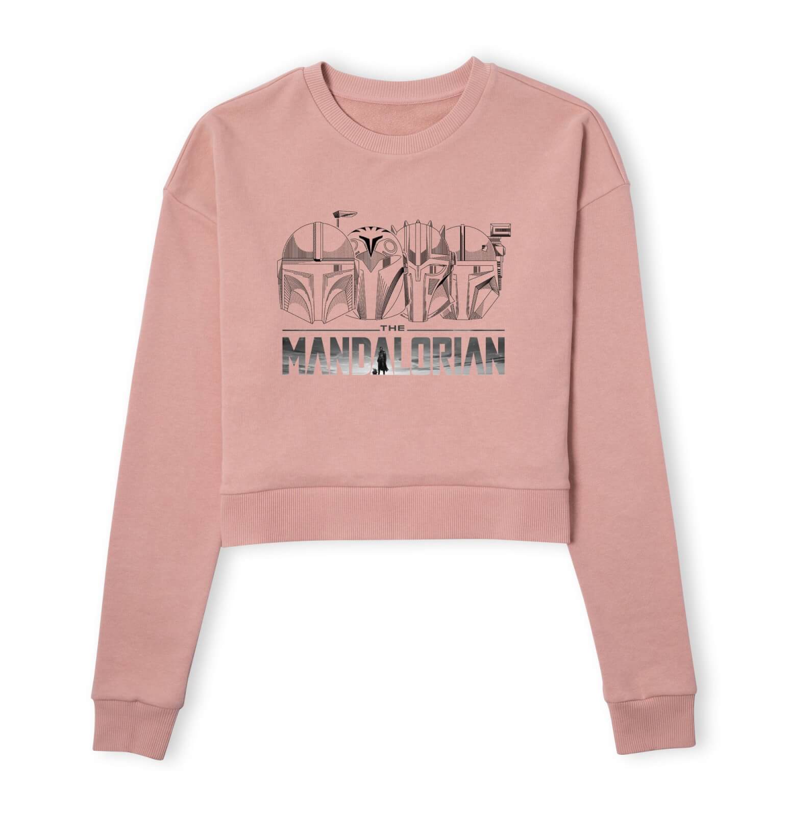 

Star Wars The Mandalorian Helmets Line Art - Light Base Women's Cropped Sweatshirt - Dusty Pink - XL