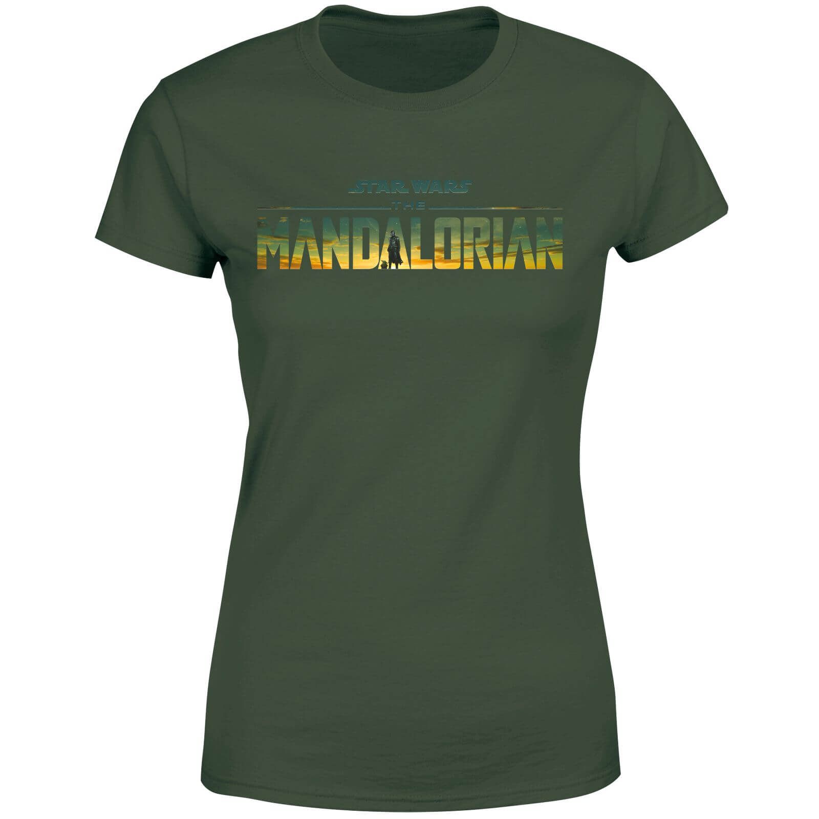 

Star Wars The Mandalorian Sunset Logo Women's T-Shirt - Green - L