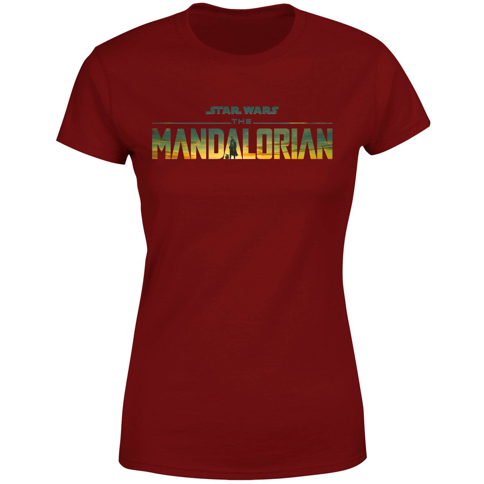 

Star Wars The Mandalorian Sunset Logo Women's T-Shirt - Burgundy - XXL