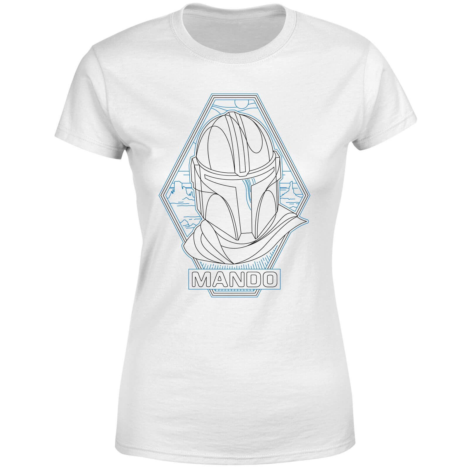 

Star Wars The Mandalorian Mando Line Art Badge Women's T-Shirt - White - M