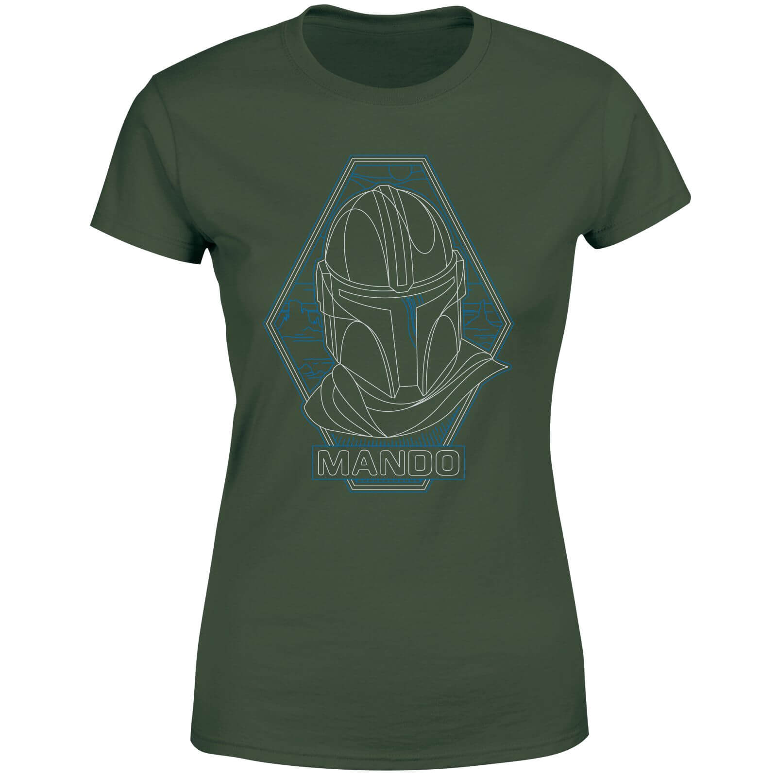 

Star Wars The Mandalorian Mando Line Art Badge Women's T-Shirt - Green - XXL