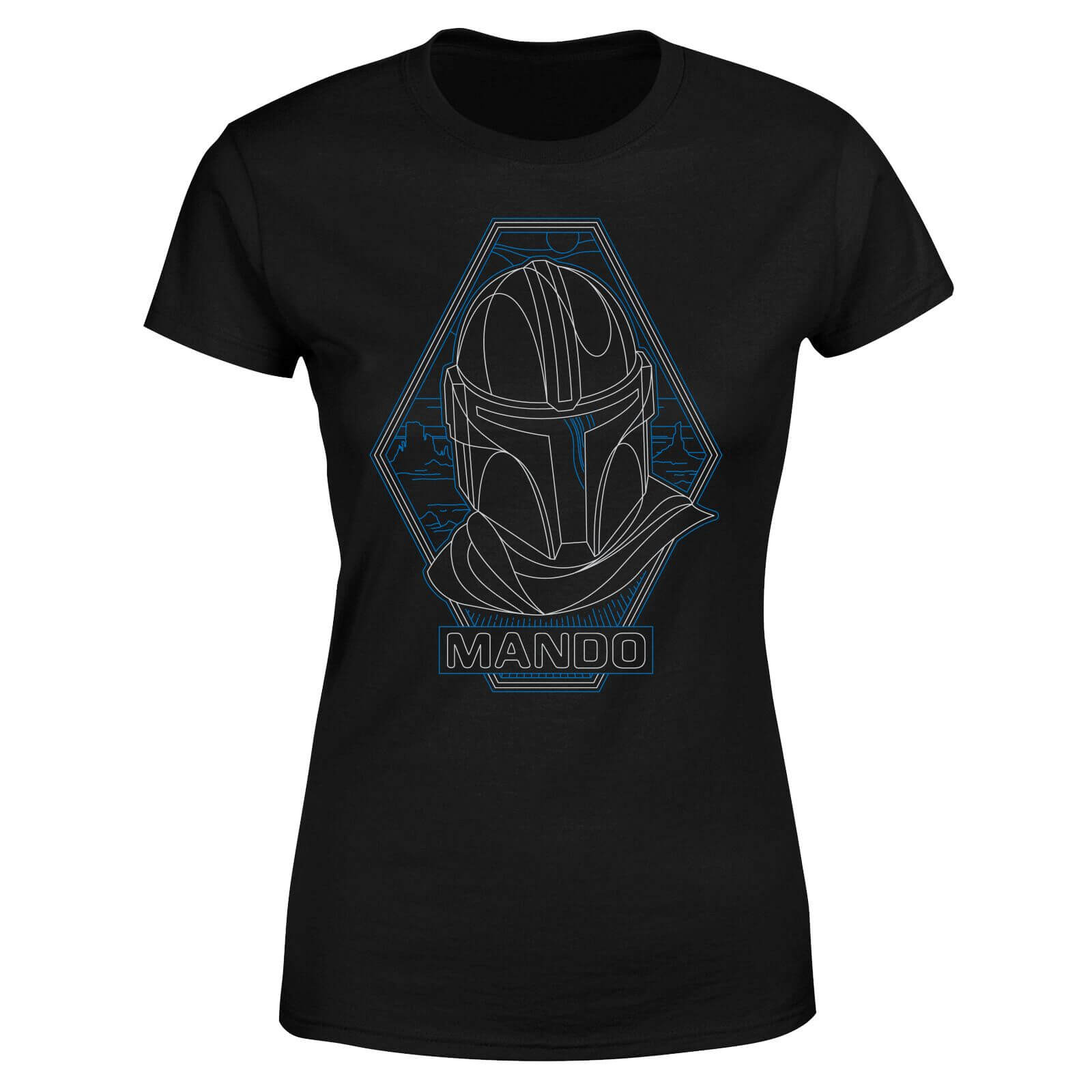 

Star Wars The Mandalorian Mando Line Art Badge Women's T-Shirt - Black - L