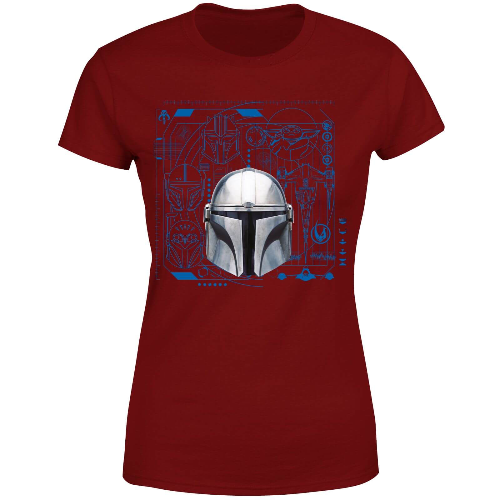 

Star Wars The Mandalorian Schematics Women's T-Shirt - Burgundy - L