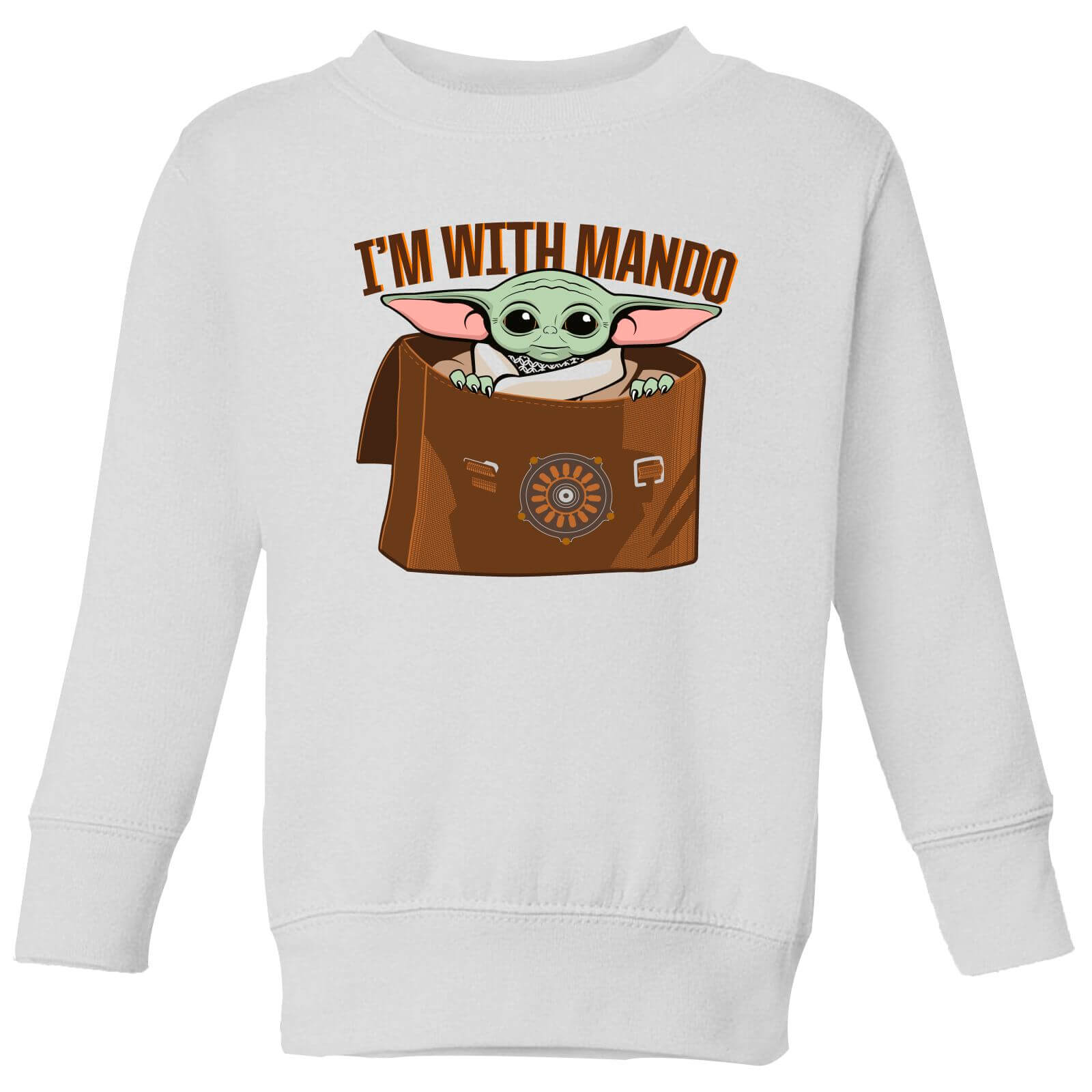 Star Wars The Mandalorian I'm With Mando Kids' Sweatshirt - White - 9-10 Years