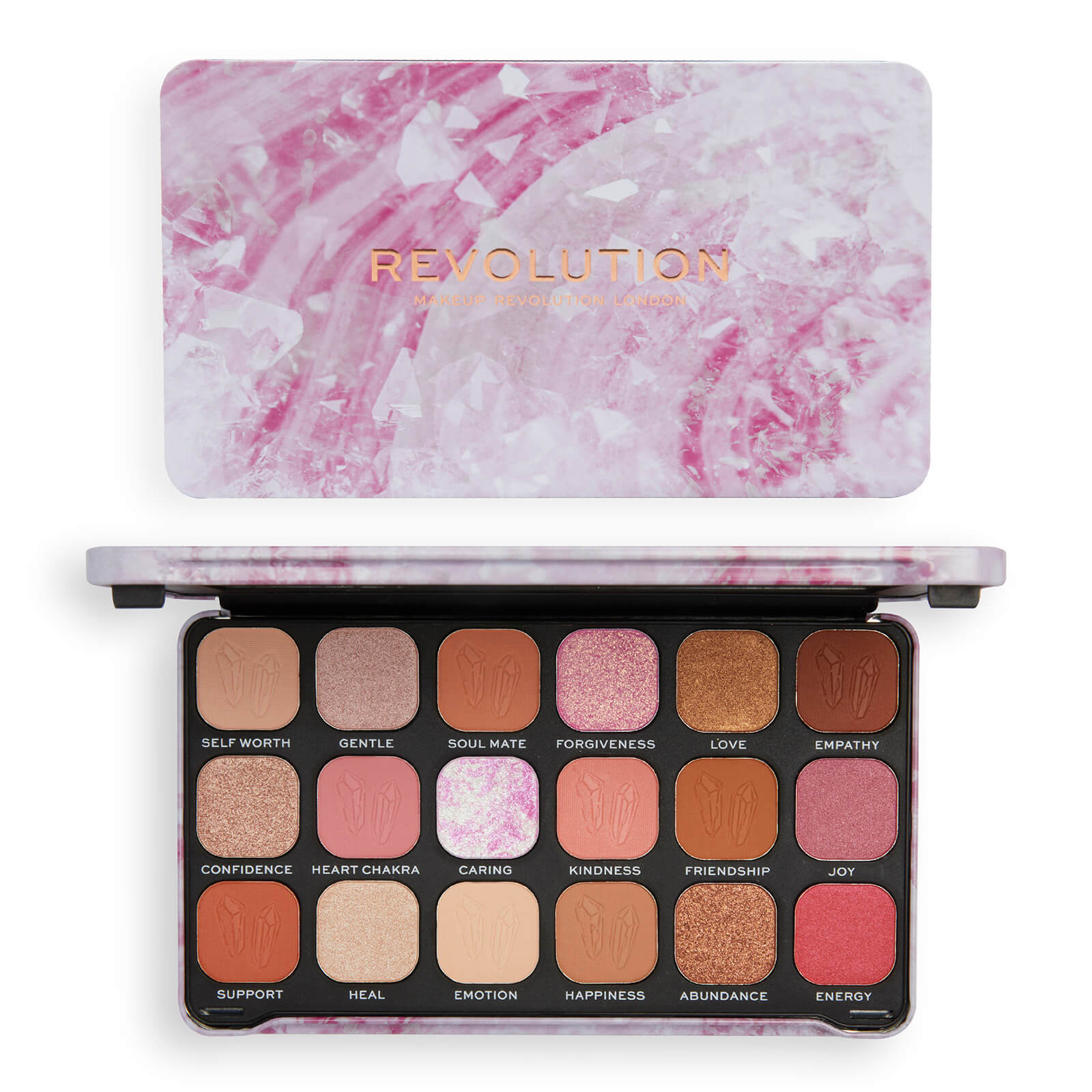 Makeup Revolution Revolution Crystal Aura Forever Flawless Shadow Palette (various Shades) - Rose Quartz