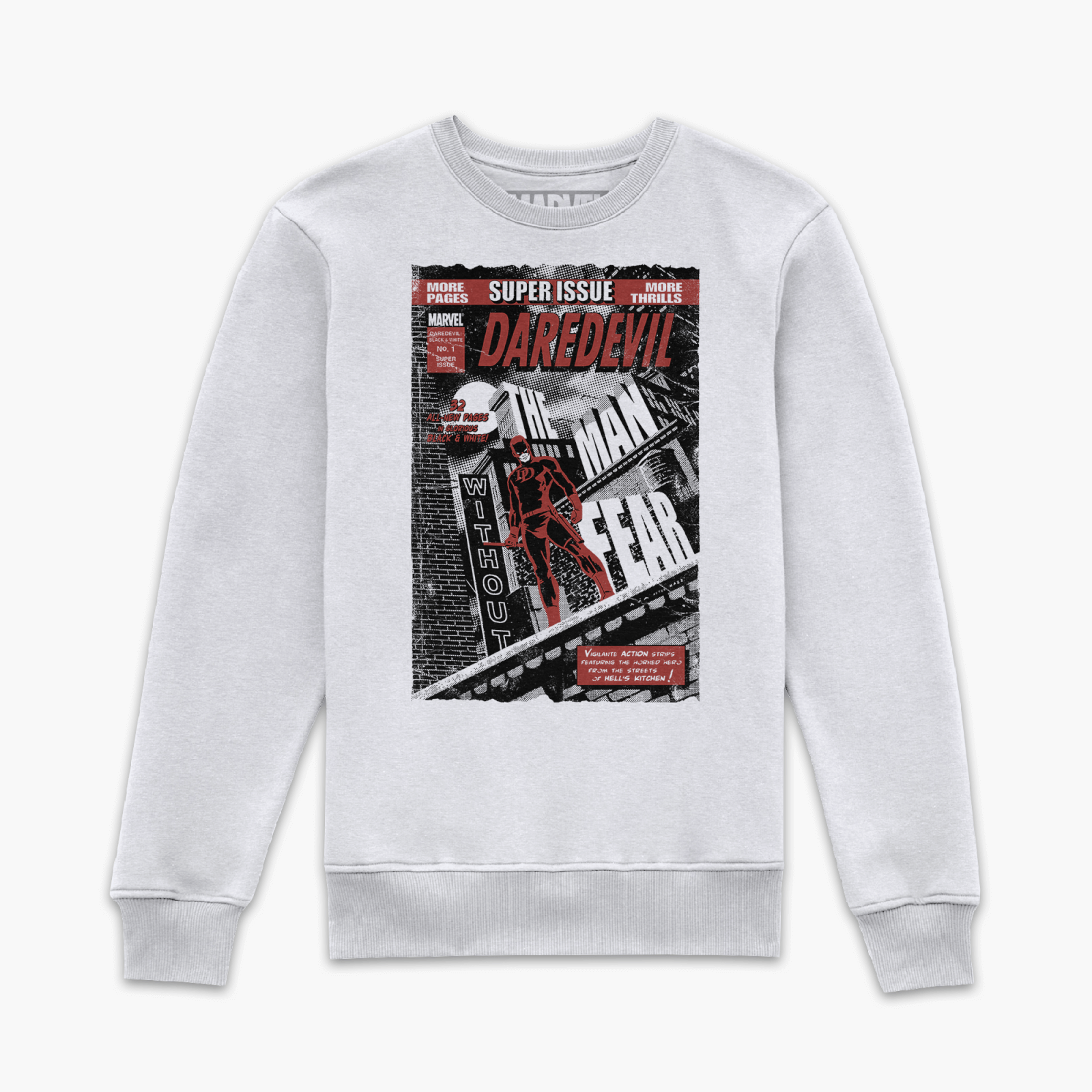Marvel Daredevil Comic Cover Sweatshirt - White - S - White