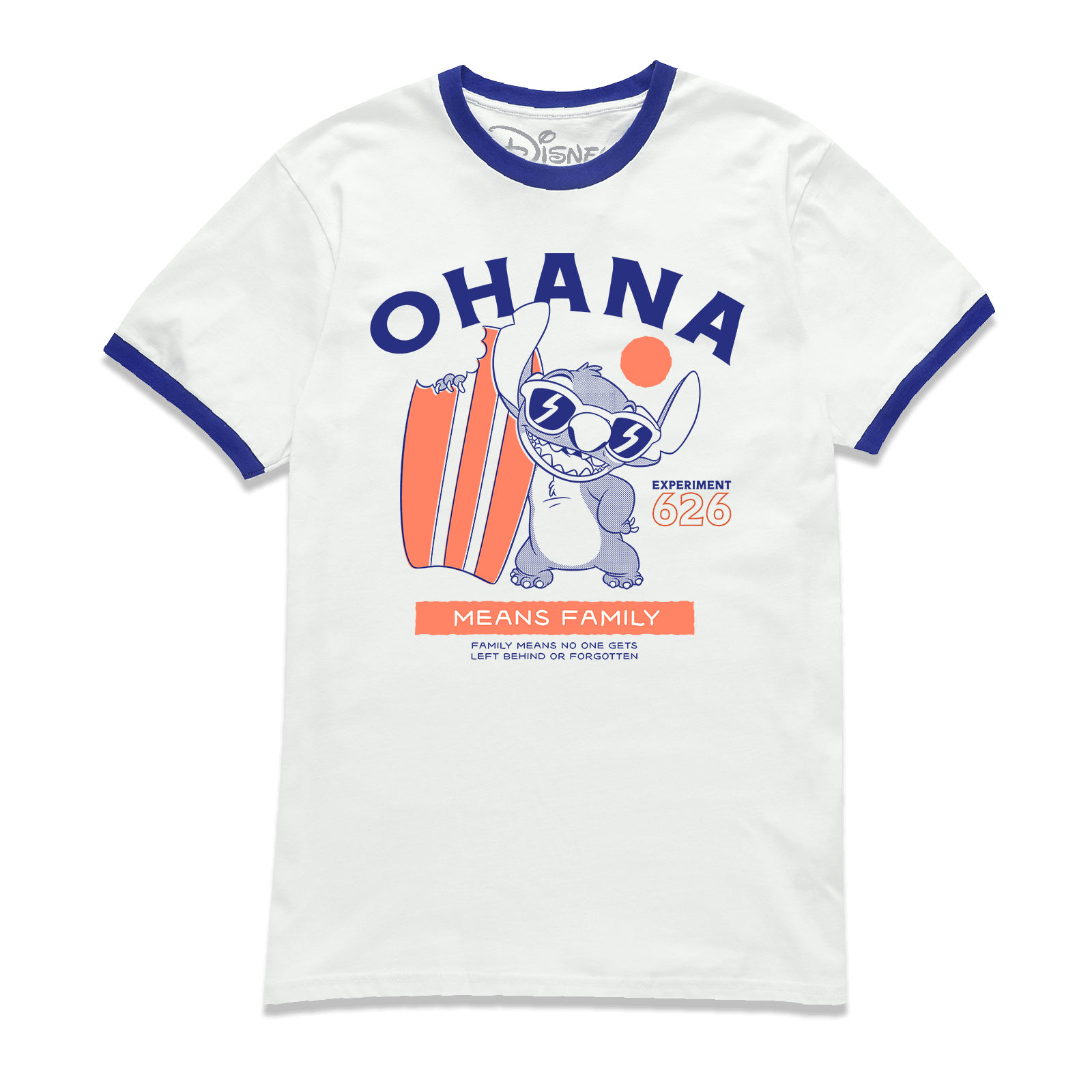 

Lilo & Stitch Ohana Ringer T-Shirt - White Navy - XL - White Navy