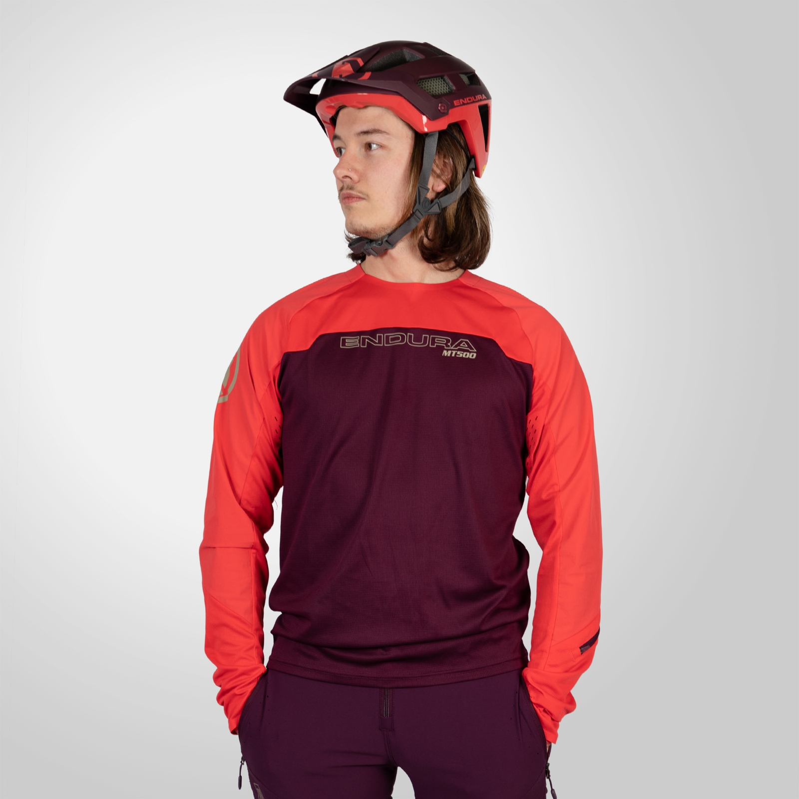 Endura Men's MT500 Burner L/S Jersey - Aubergine | Extra 10% off first order.