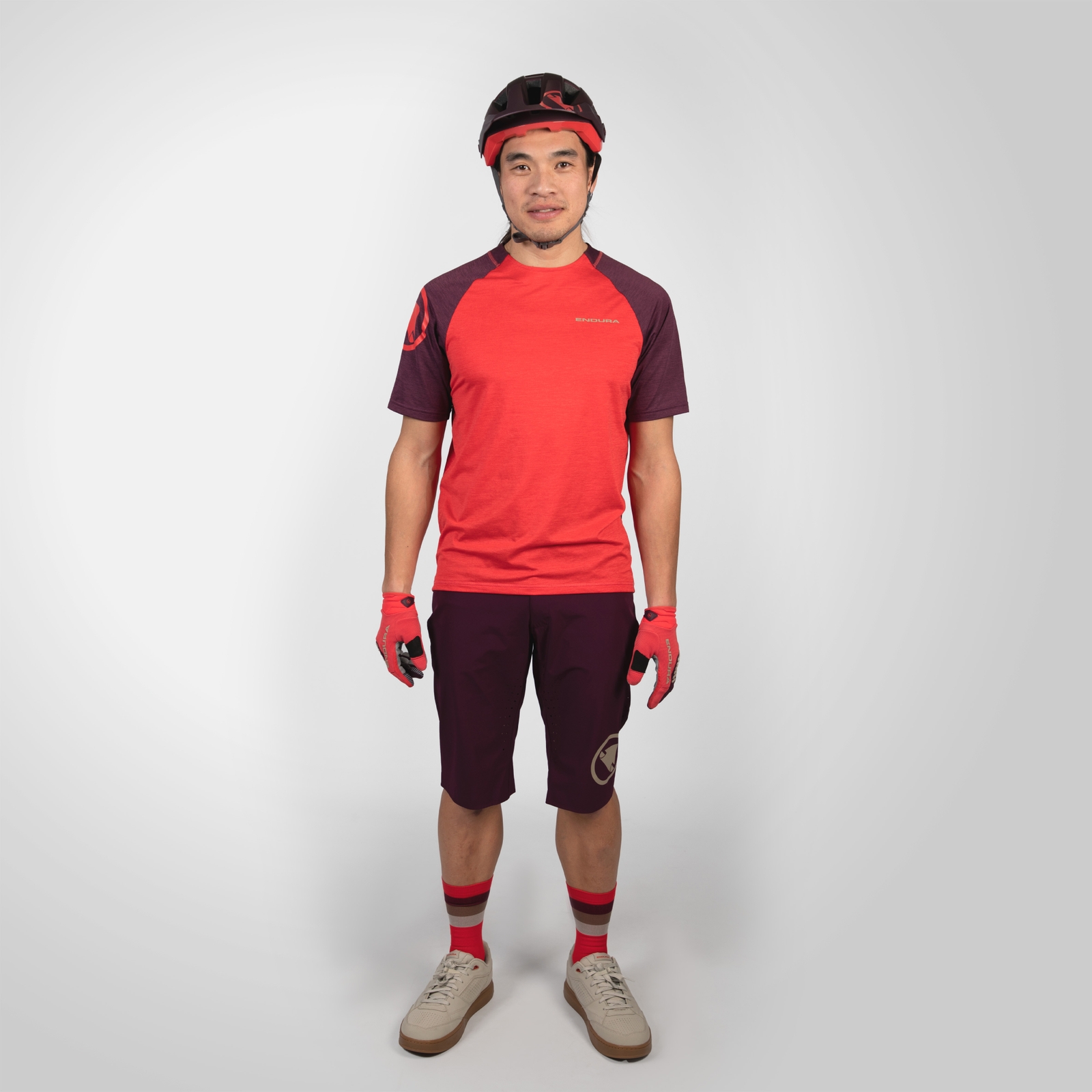 Endura Men's SingleTrack S/S Tee - Pomegranate | Extra 10% off first order.