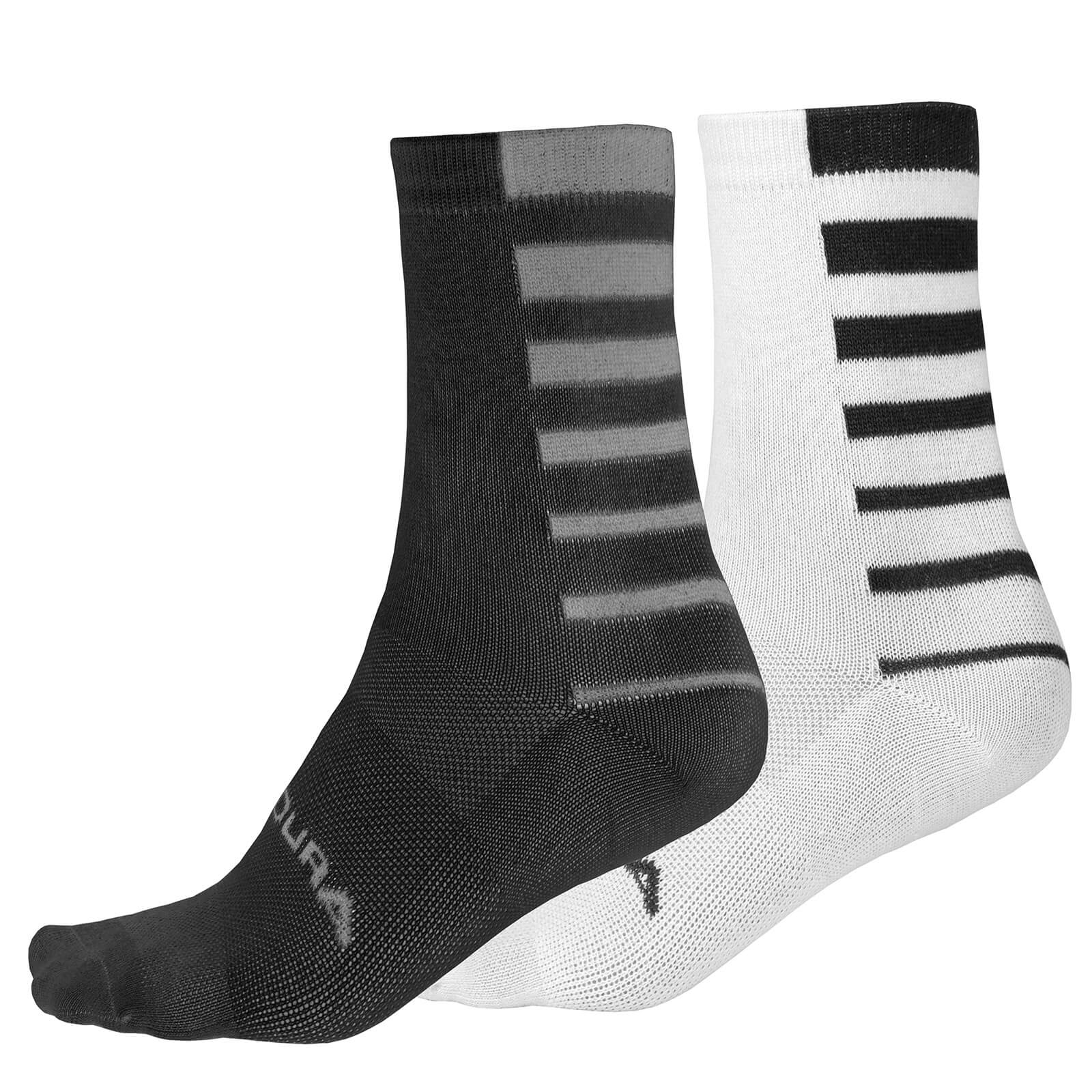 Endura Men's Coolmax® Stripe Socks (Twin Pack) - Black
