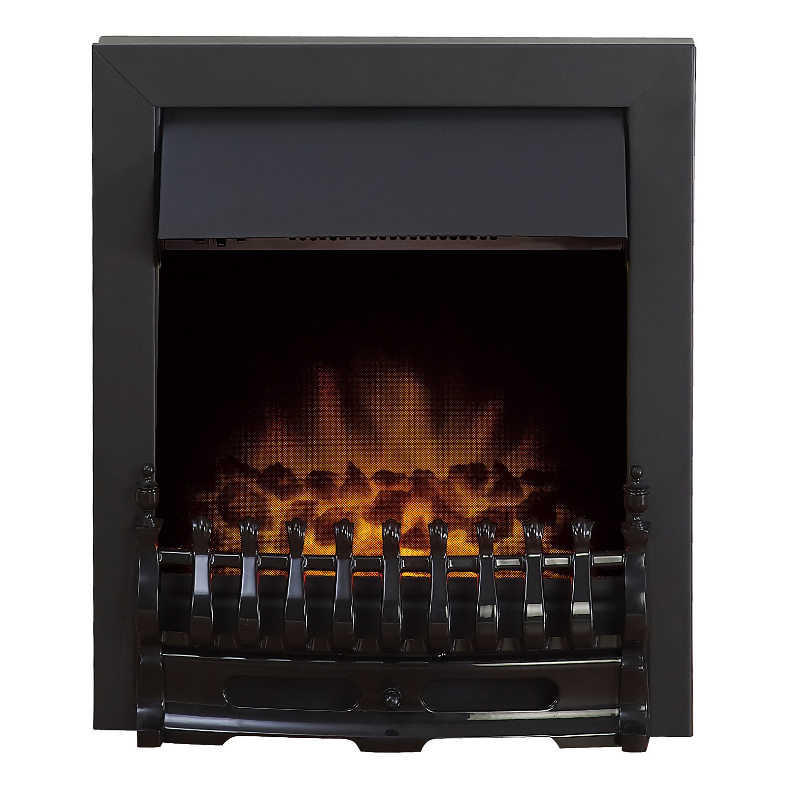 Adam Blenheim 2000W Electric Fire with Inset Fitting and LED Flame Effect - Black