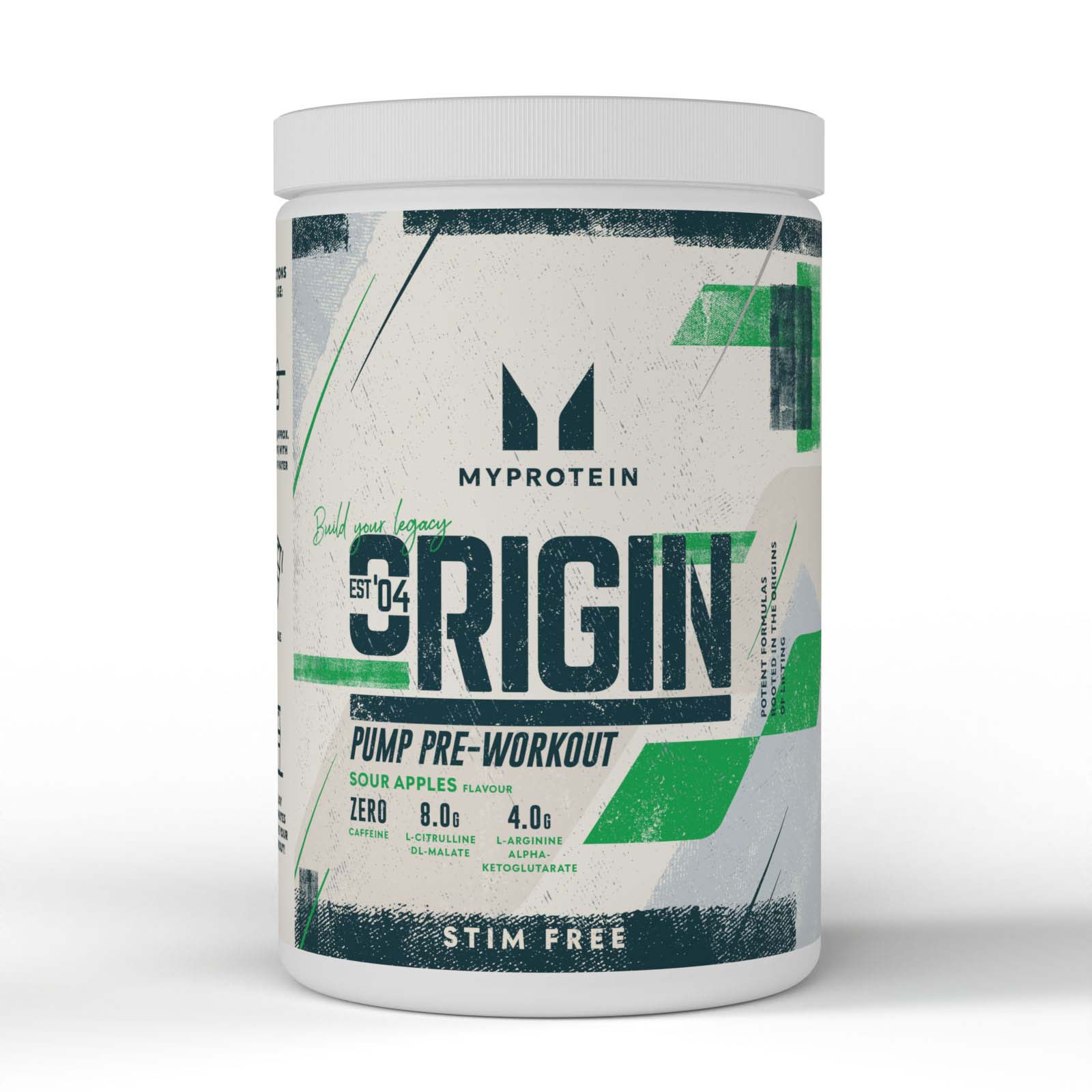Myprotein UK MyProtein Origin Pre-Workout Pump | Stim Free - 600G - 30servings - Sour Apples