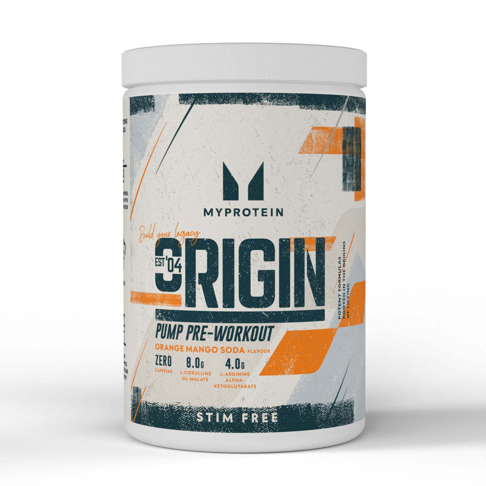 Myprotein UK MyProtein Origin Pre-Workout Pump | Stim Free - 600G - 30servings - Orange Mango Soda