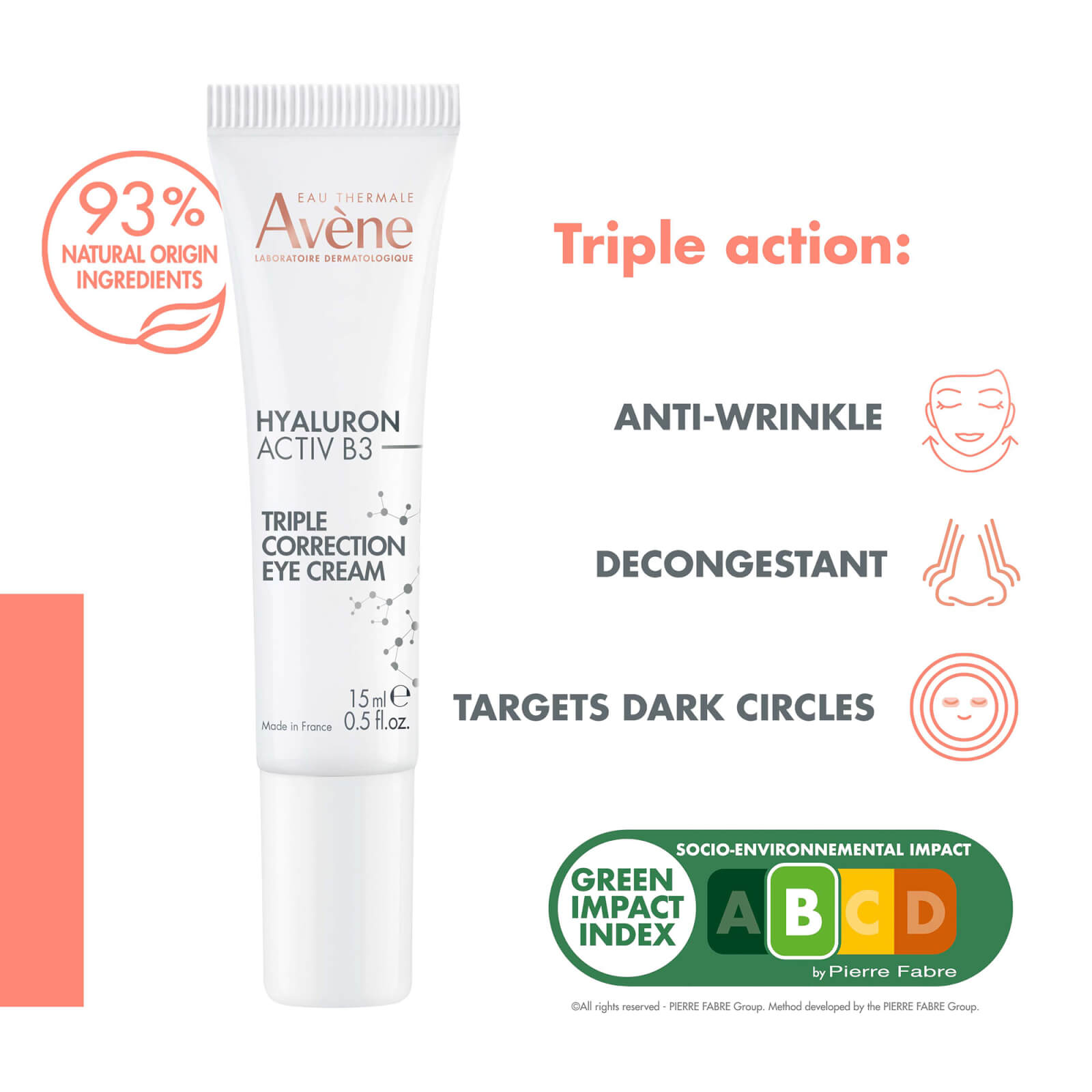 Thumbnail - Avène Hyaluron Activ B3 Triple Correction Eye Care for Ageing Skin 15ml