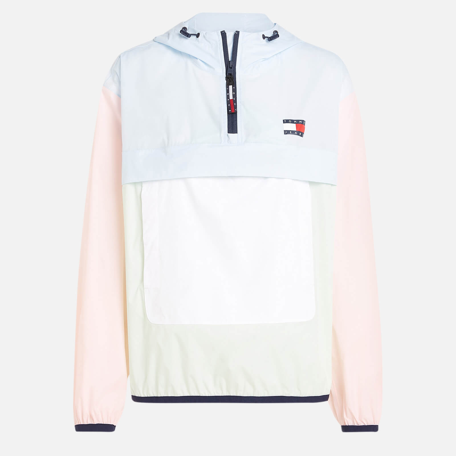 tommy jeans colour-block packable chicago shell jacket - xs
