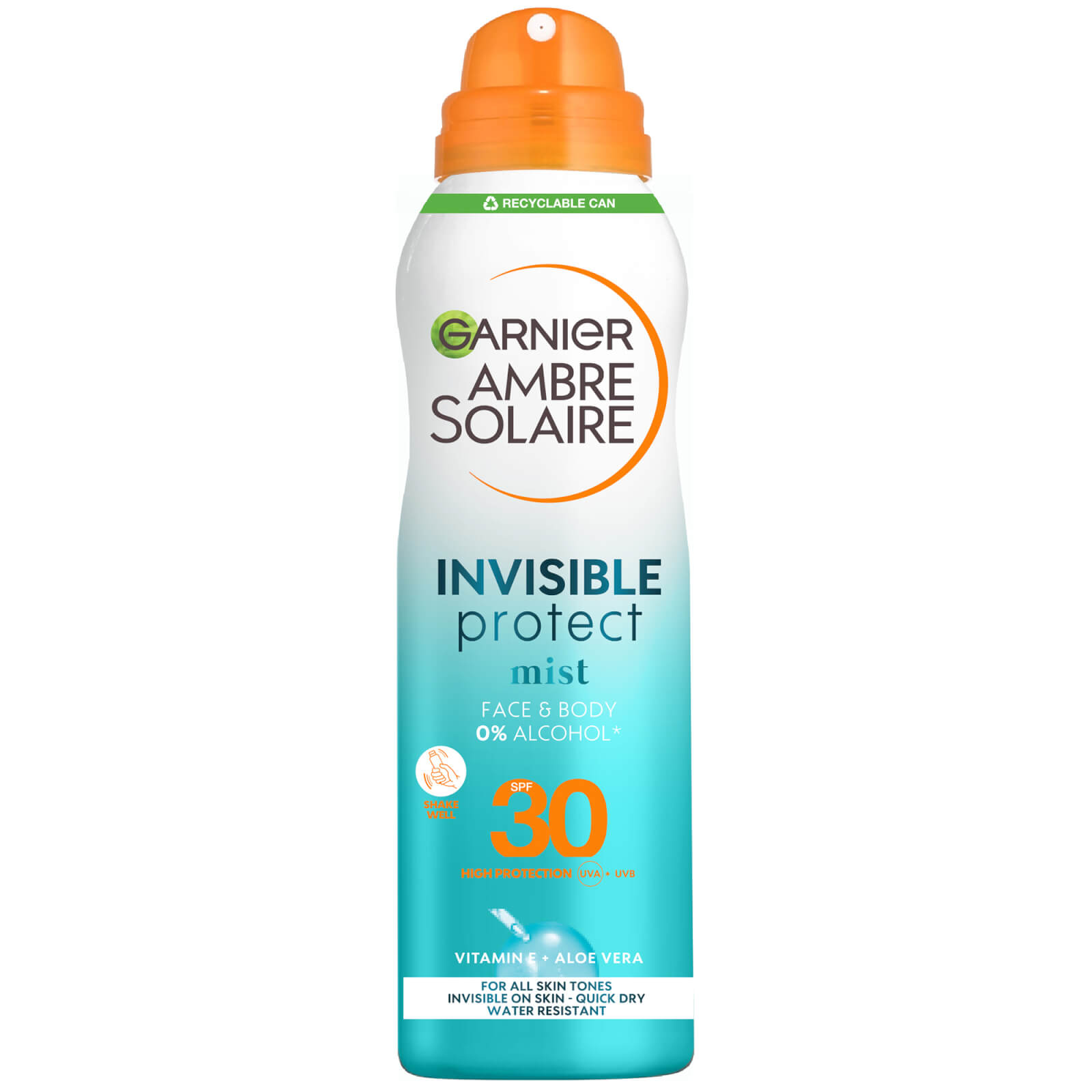 Garnier Ambre Solaire Spf 30 Invisible Protect Mist Spray 200ml In White