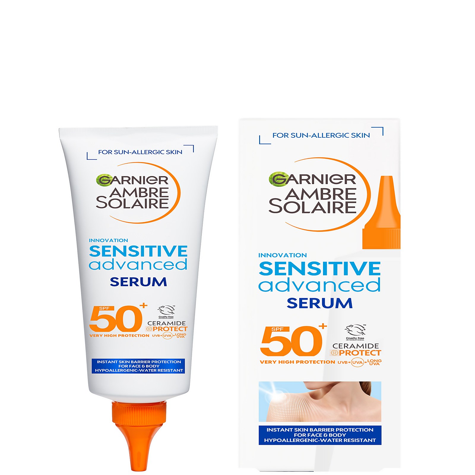 Image of Garnier Ambre Solaire SPF 50+ Sensitive Advanced Face and Body Serum 125ml