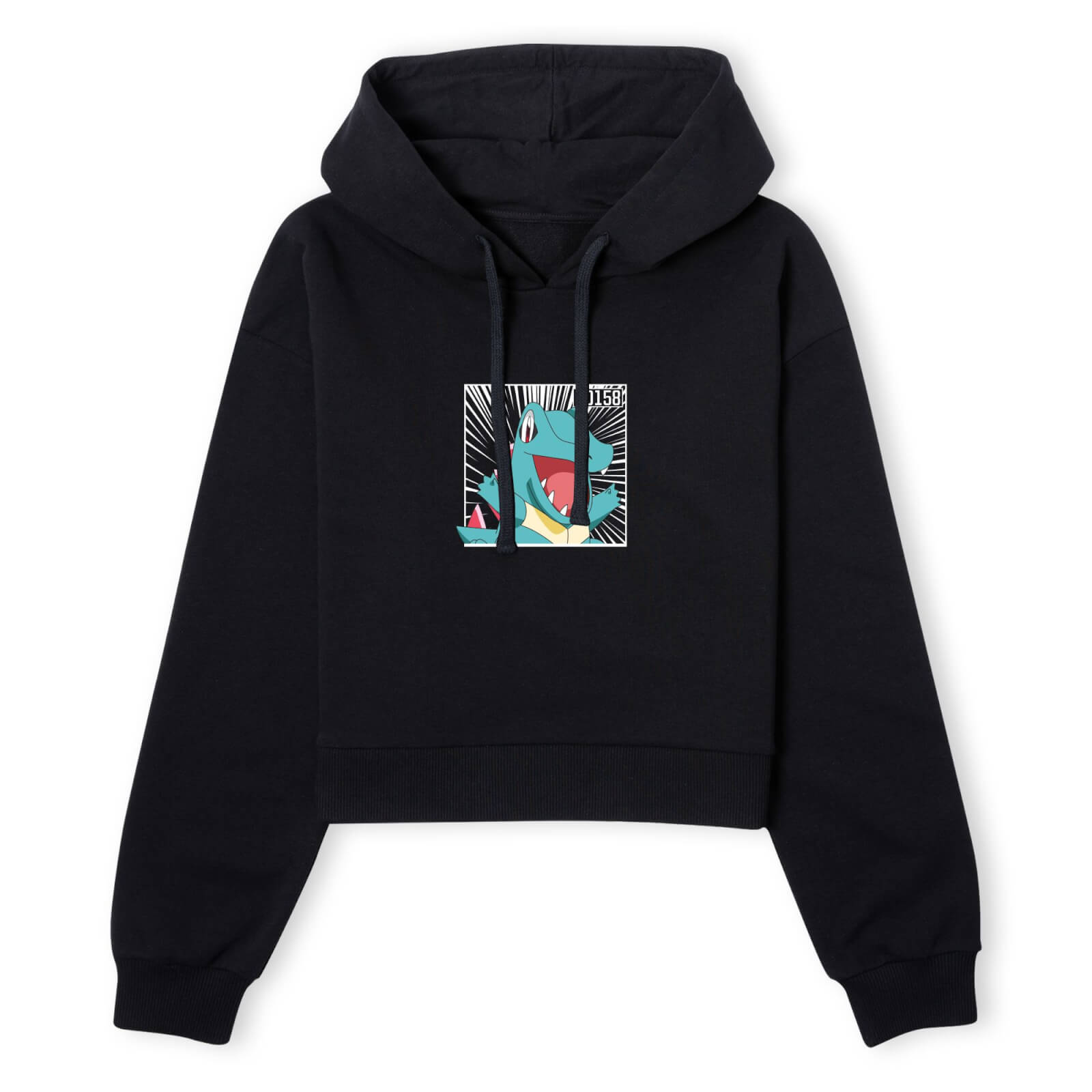 Pokemon Totodile Women's Cropped Hoodie - Black - XS