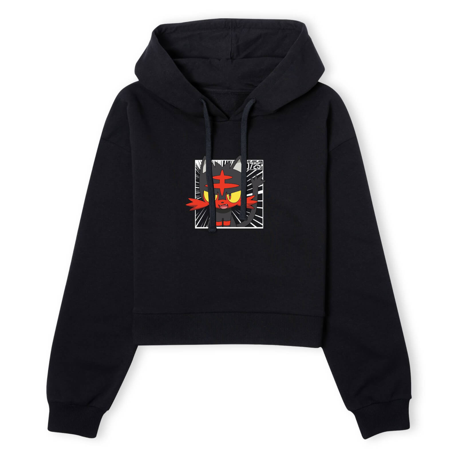 Pokemon Litten Women's Cropped Hoodie - Black - XS