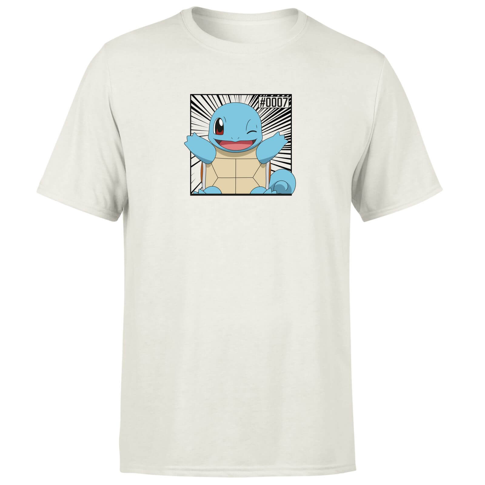 Pokémon Pokédex Squirtle #0007 T-Shirt da Uomo - Crema - L