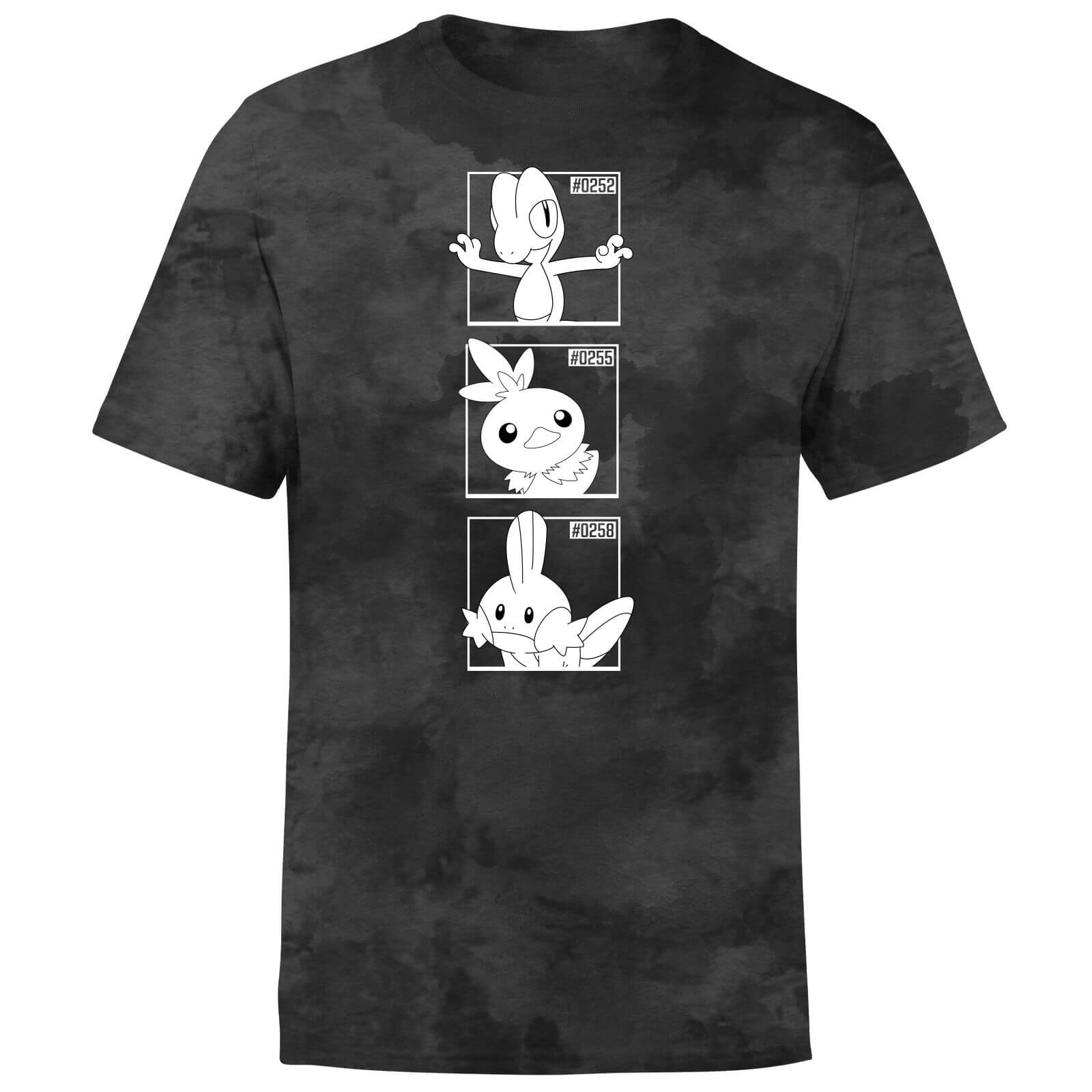 

Pokemon Generation 3 Monochrome Starters Men's T-Shirt - Black Tie Dye - L