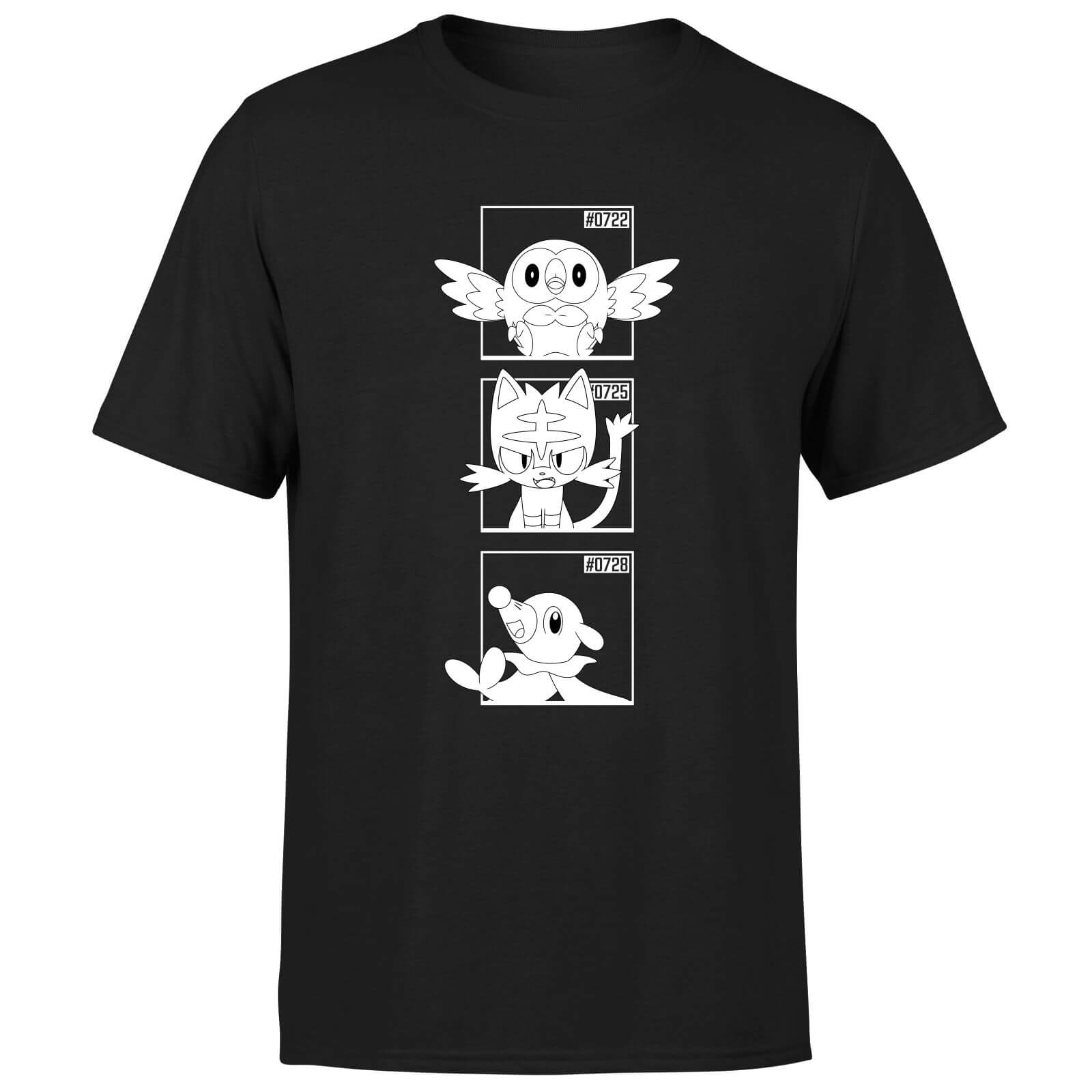 

Pokemon Generation 7 Monochrome Starters Men's T-Shirt - Black - M