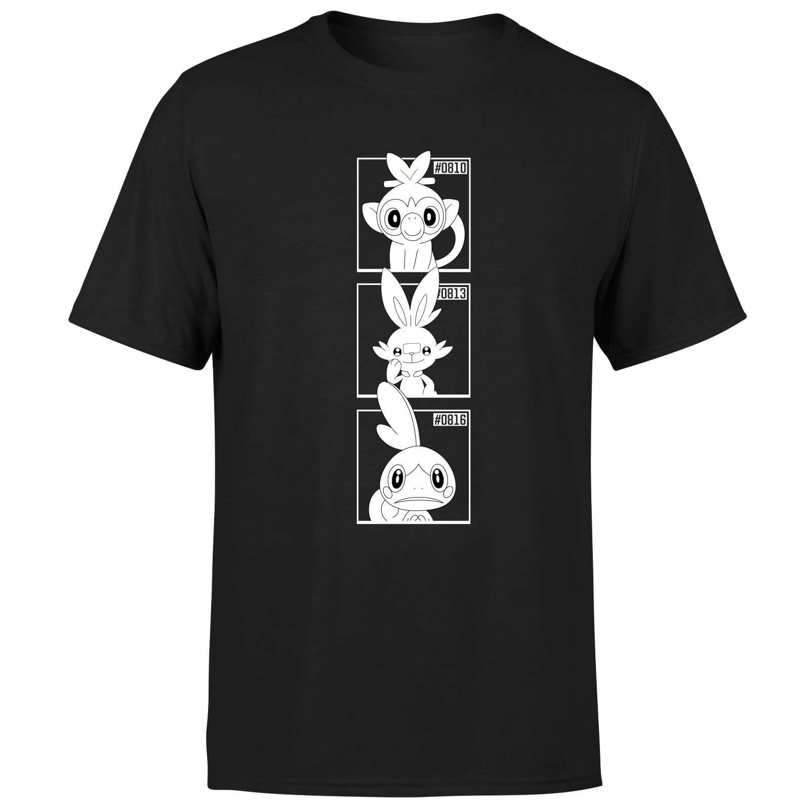 Pokemon Generation 8 Monochrome Starters Men's T-Shirt - Black - 3XL