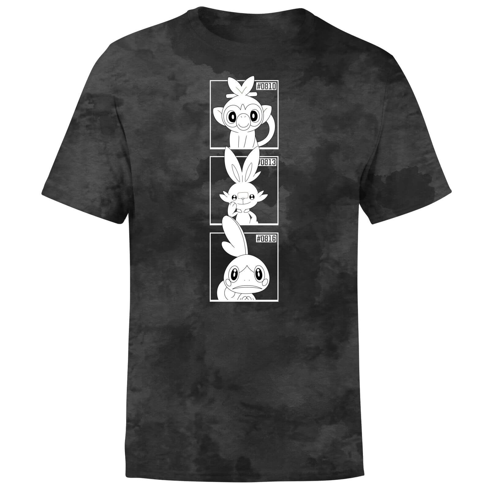 

Pokemon Generation 8 Monochrome Starters Men's T-Shirt - Black Tie Dye - XXL