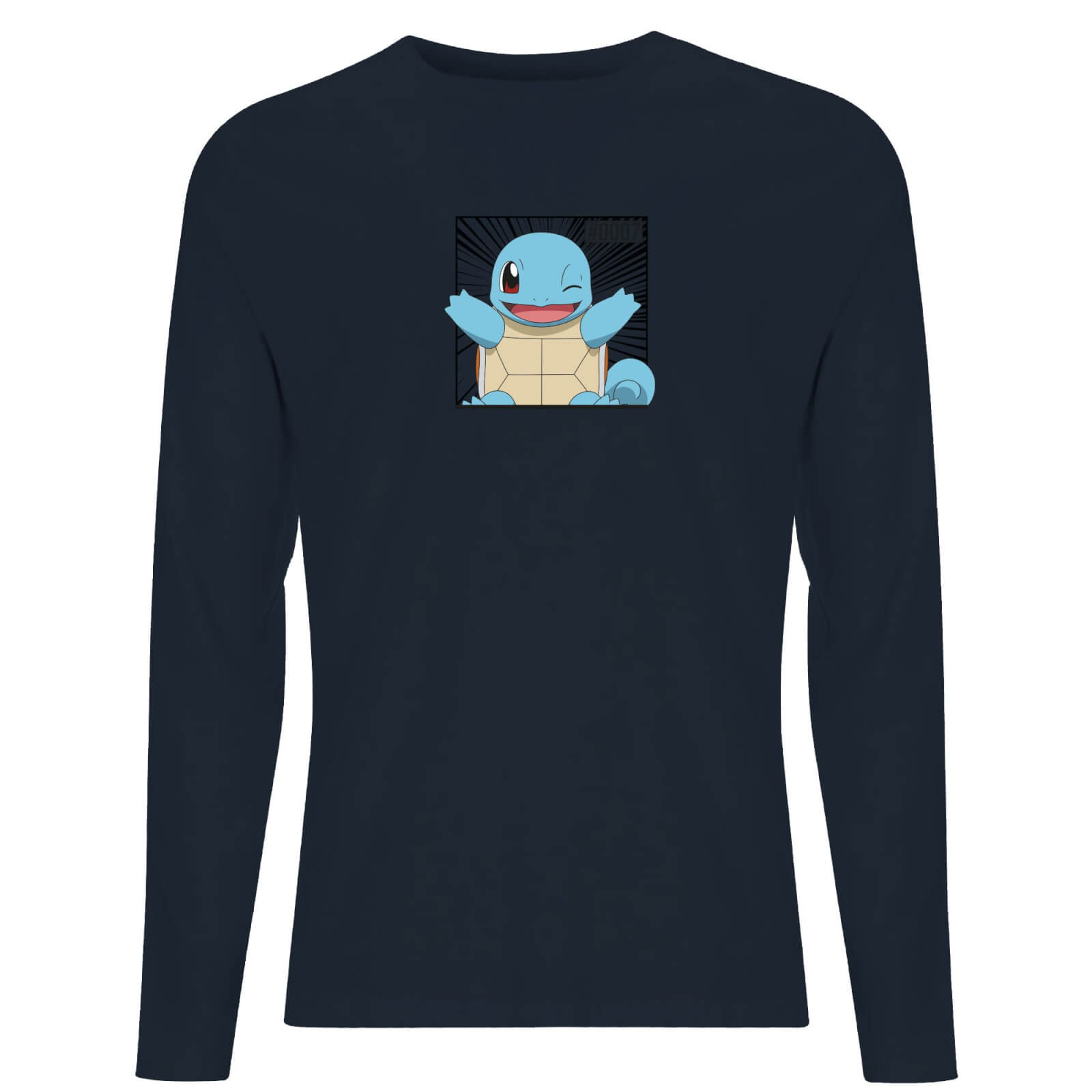 

Pokémon Pokédex Squirtle #0007 T-Shirt da Uomo a Maniche Lunghe - Navy - XS