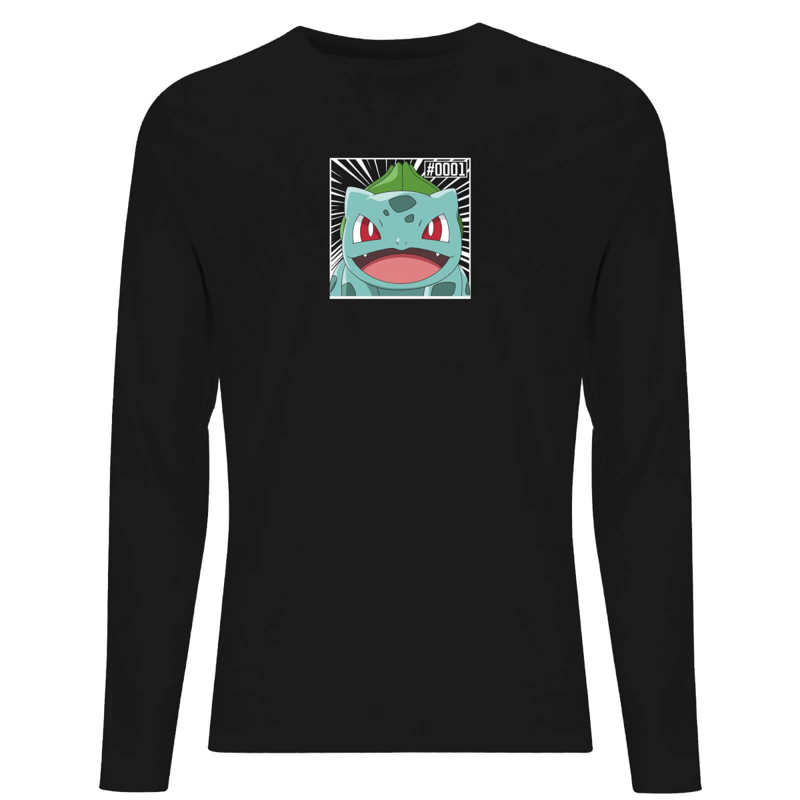 

Pokémon Pokédex Bulbasaur #0001 T-Shirt da Uomo a Maniche Lunghe - Nero - XL