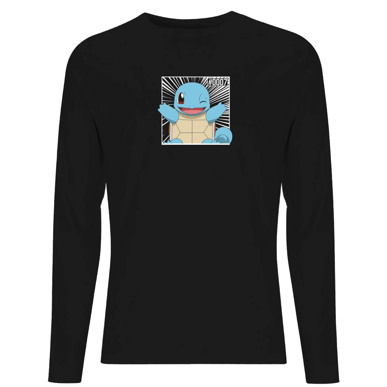 

Pokémon Pokédex Squirtle #0007 T-Shirt da Uomo a Maniche Lunghe - Nero - S